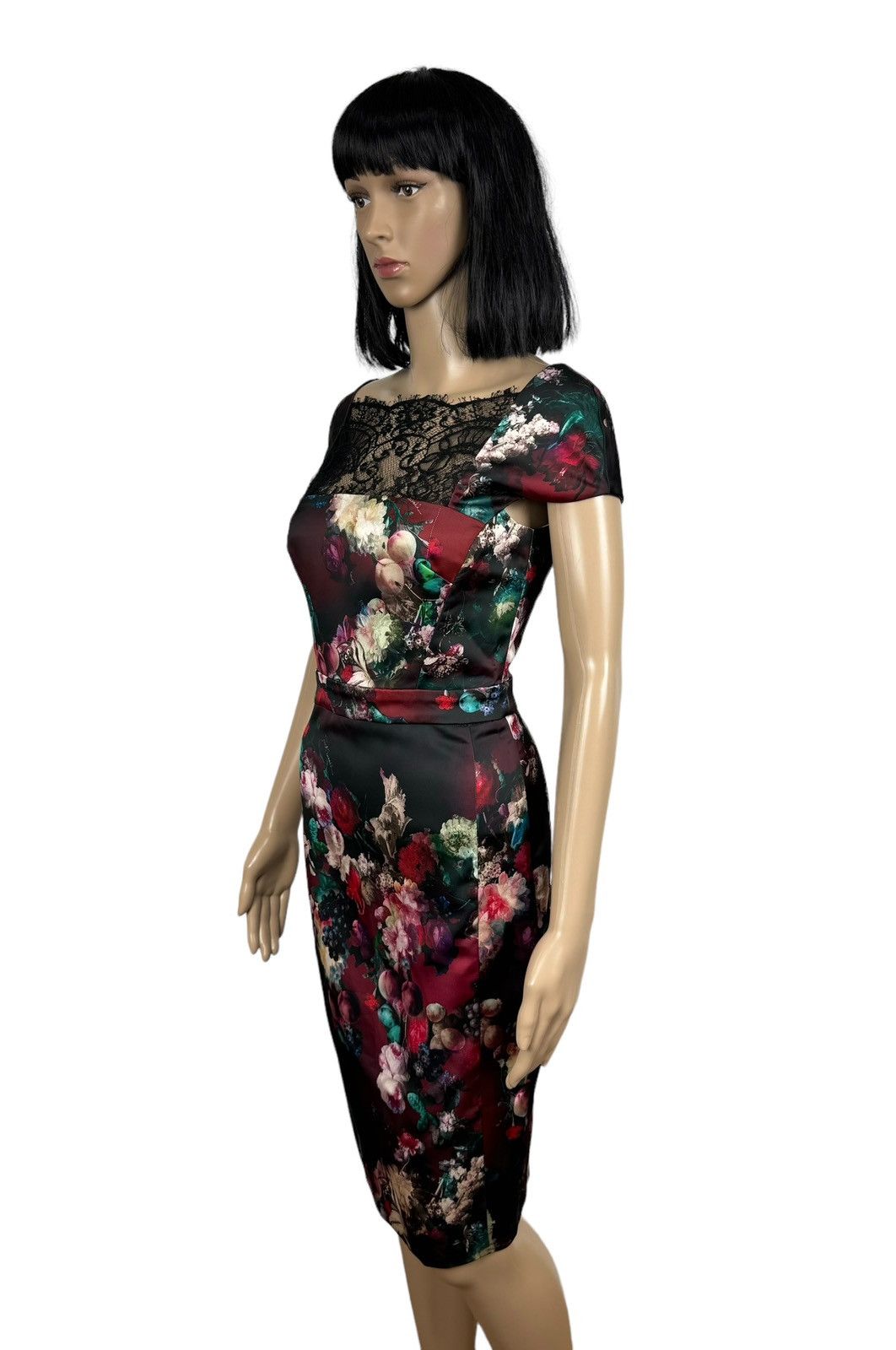 Just Cavalli JUST CAVALLI Satin Dress Floral/Fruit size 40 Size S / US 4 / IT 40 - 5 Thumbnail