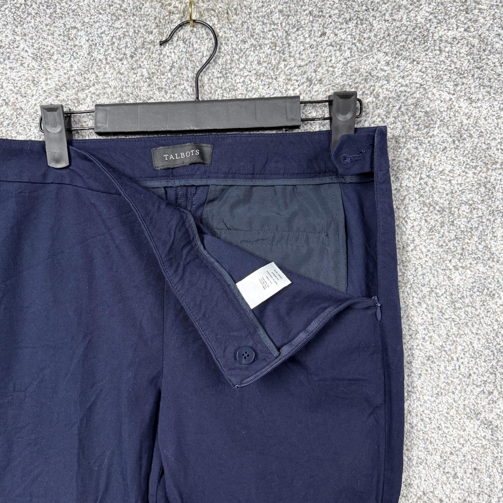 Talbots Talbots Chatham Crop Pants 4P Petite Blue Scallop Hem Straight Stretch Preppy Size 27" / US 4 / IT 40 - 6 Thumbnail