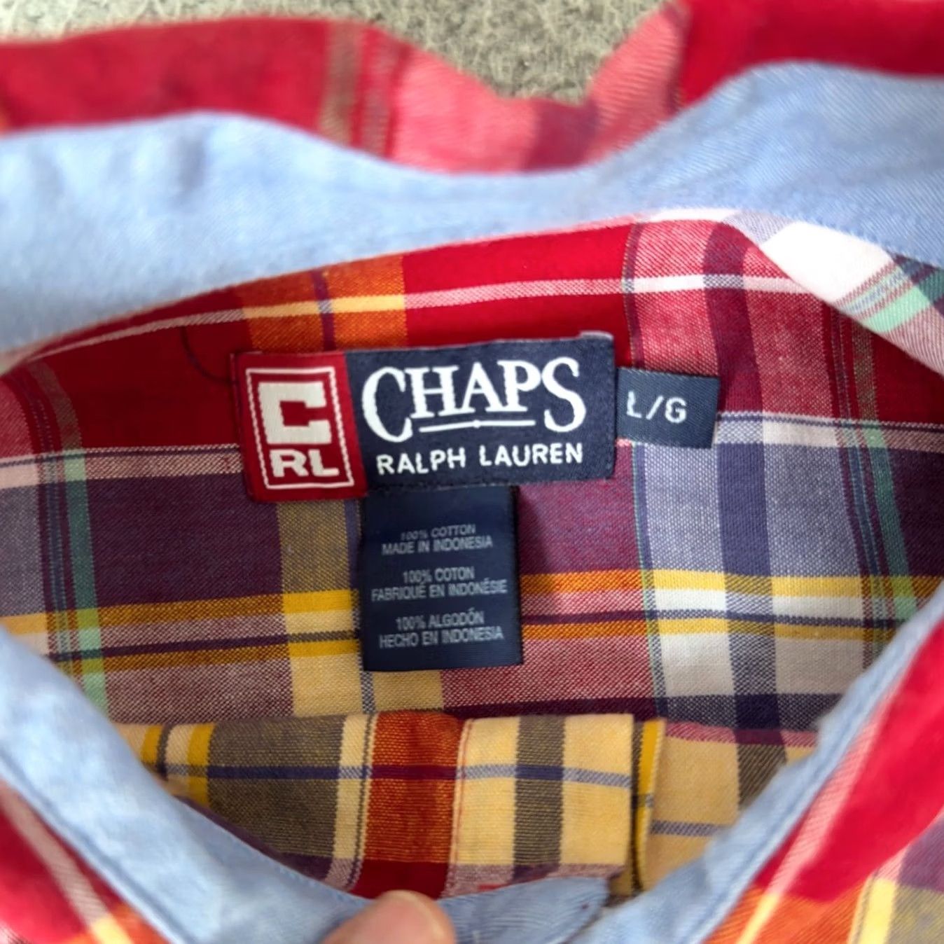 Ralph Lauren VINTAGE Ralph Lauren Chaps Shirt Men L Red Blue Plaid 90s Button-Up Short Sleeve Collared 1A Size US L / EU 52-54 / 3 - 6 Thumbnail