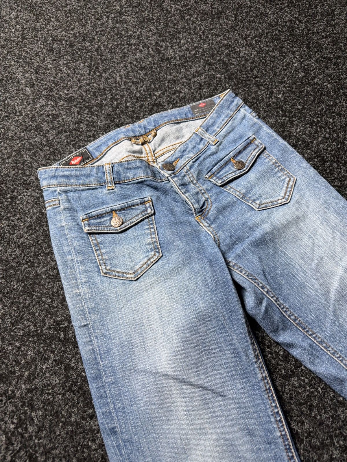 Le Grande Bleu (L.G.B.) Retro 00s Opium Lee Cooper Y2K Low Rise Flared Bootcut Jeans Size 25" / US 0 / IT 36 - 8 Thumbnail