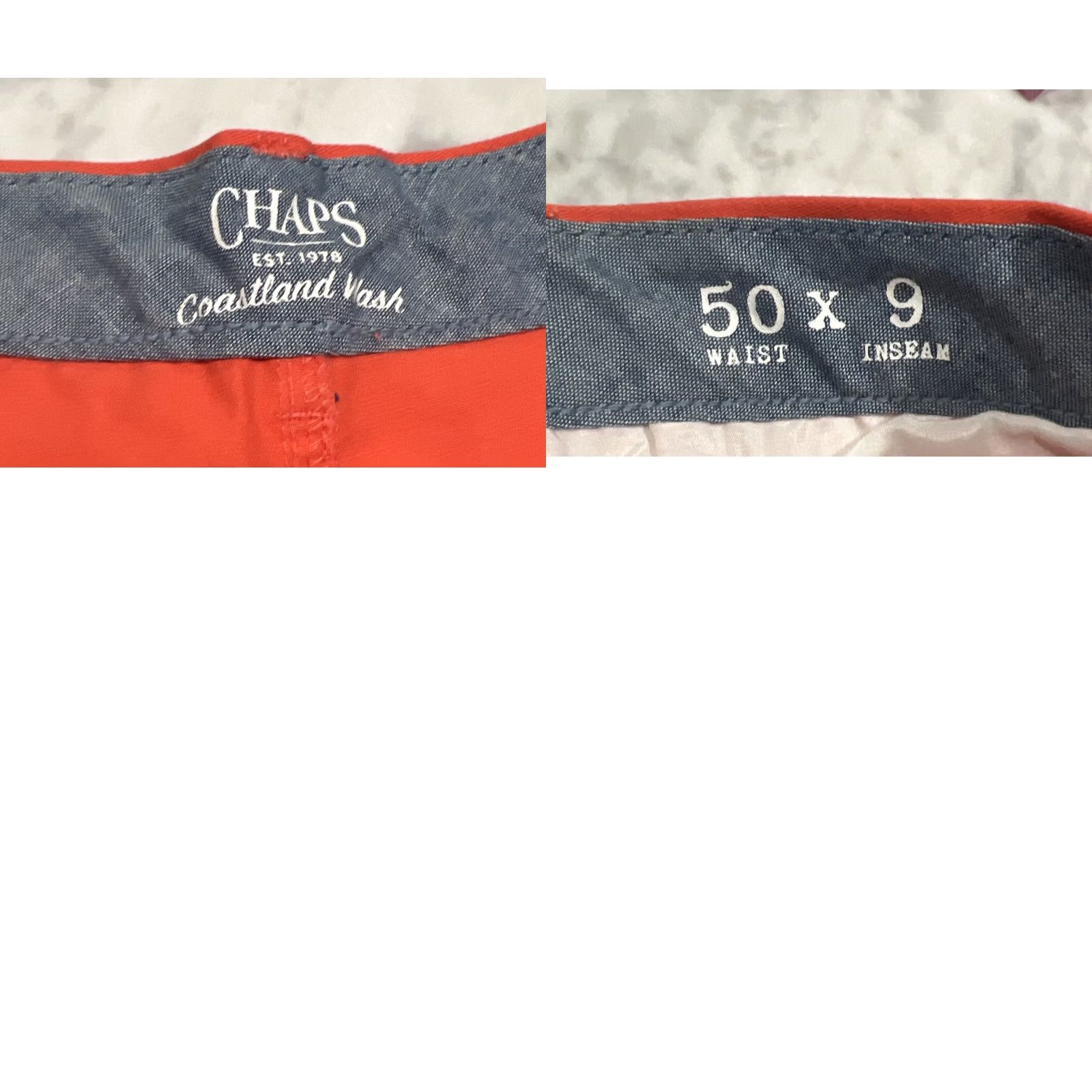 Chaps Chaps Ralph Lauren Men Flat Front 50 Big & Tall 9” Inseam Casual Cotton Blend Coral Stretch Twill Shirt? Size US 34 / EU 50 - 8 Thumbnail