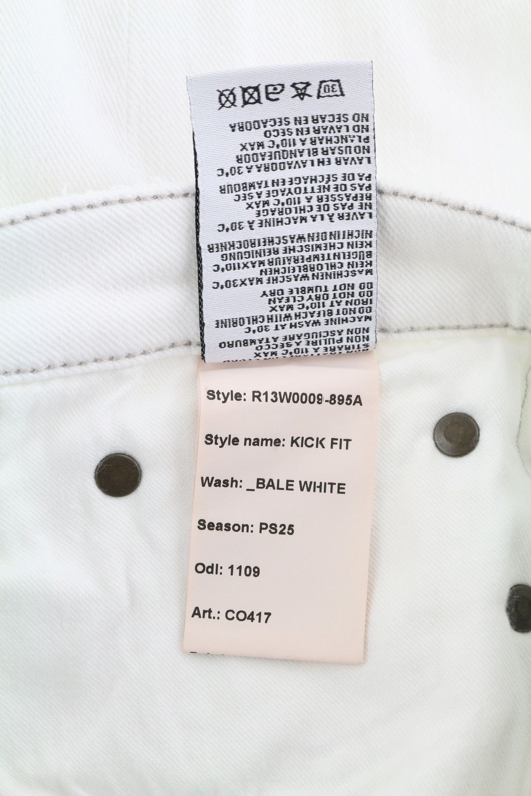 R13 KICK 24 Bootcut Zip Fly Ankle Bale White 84468 Size 24" / US 00 / IT 34 - 10 Thumbnail