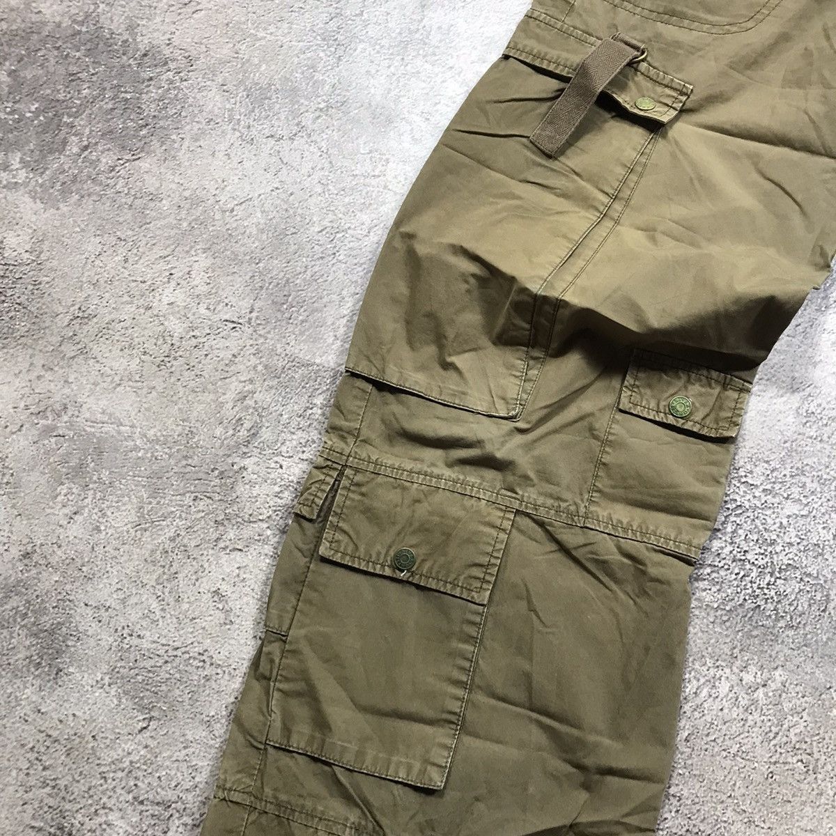 Vintage Vintage 90s Baggy Cargo Pants Parachute Flared Streetwear 29 Size 29" - 3 Thumbnail