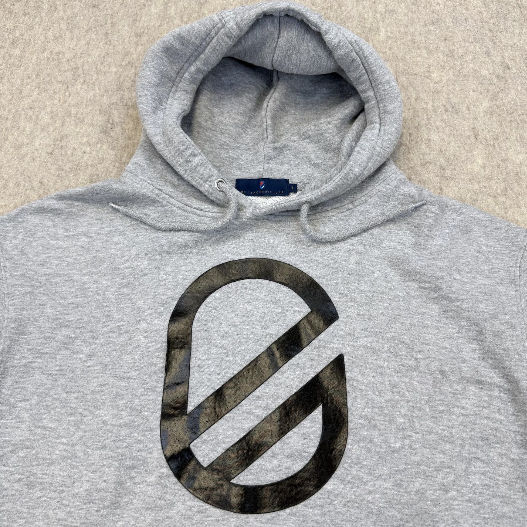 Logo 7 VINTAGE Extracurricular Hoodie Mens Large Gray Logo Graphic Pullover Fleece Sweatshirt Size US L / EU 52-54 / 3 - 4 Thumbnail