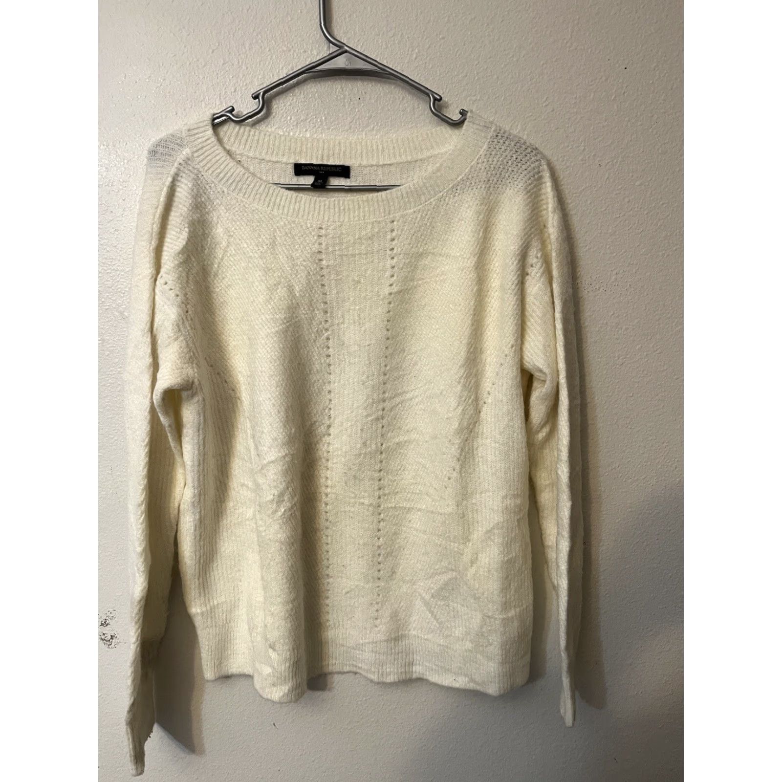 Banana Republic Banana Republic Sweater Adult Medium Ivory Cream Acrylic Blend Womens Size M / US 6-8 / IT 42-44 - 2 Thumbnail