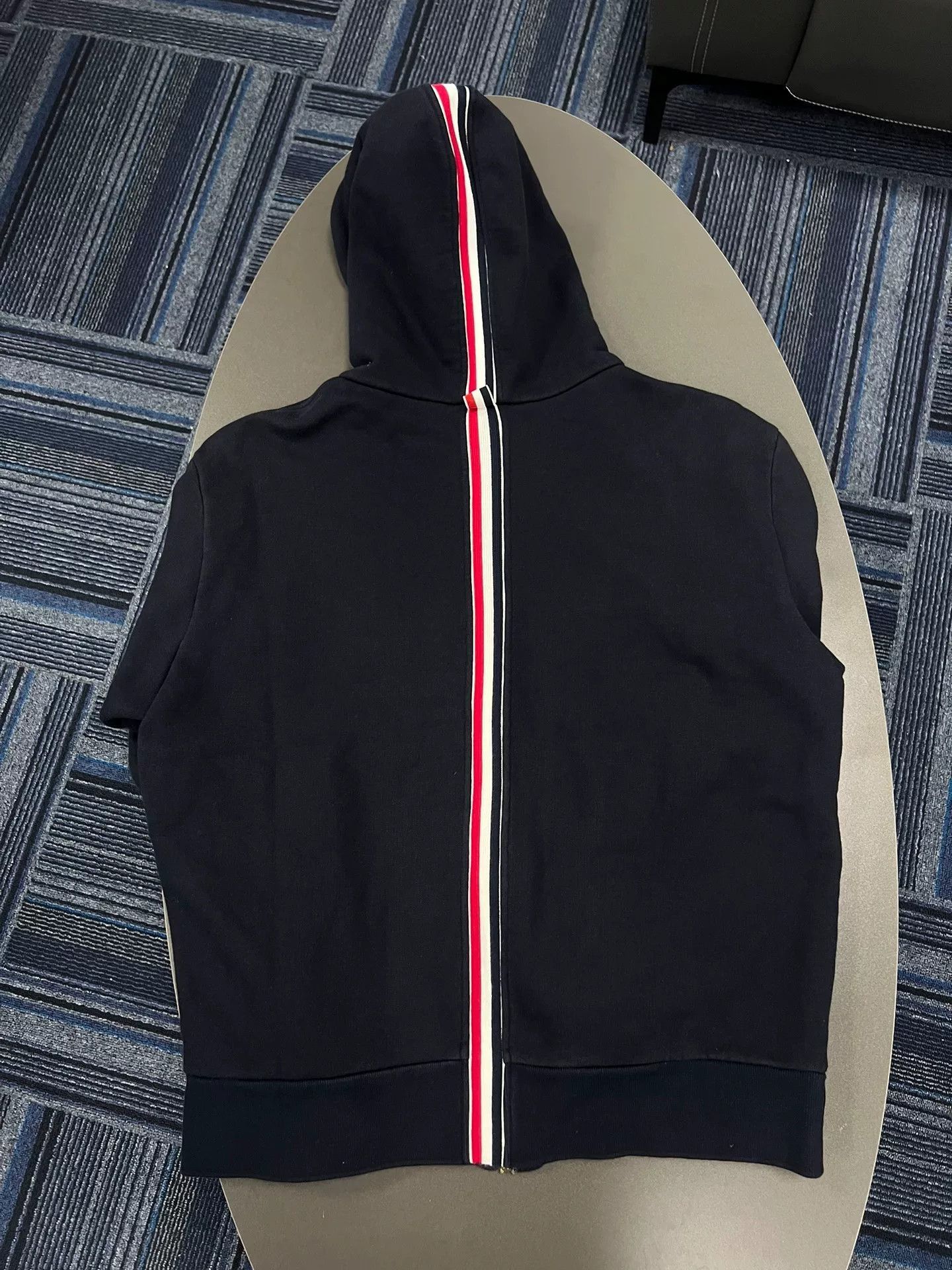 Thom Browne thom browne striped zip-up hoodie in navy. Size US M / EU 48-50 / 2 - 2 Thumbnail