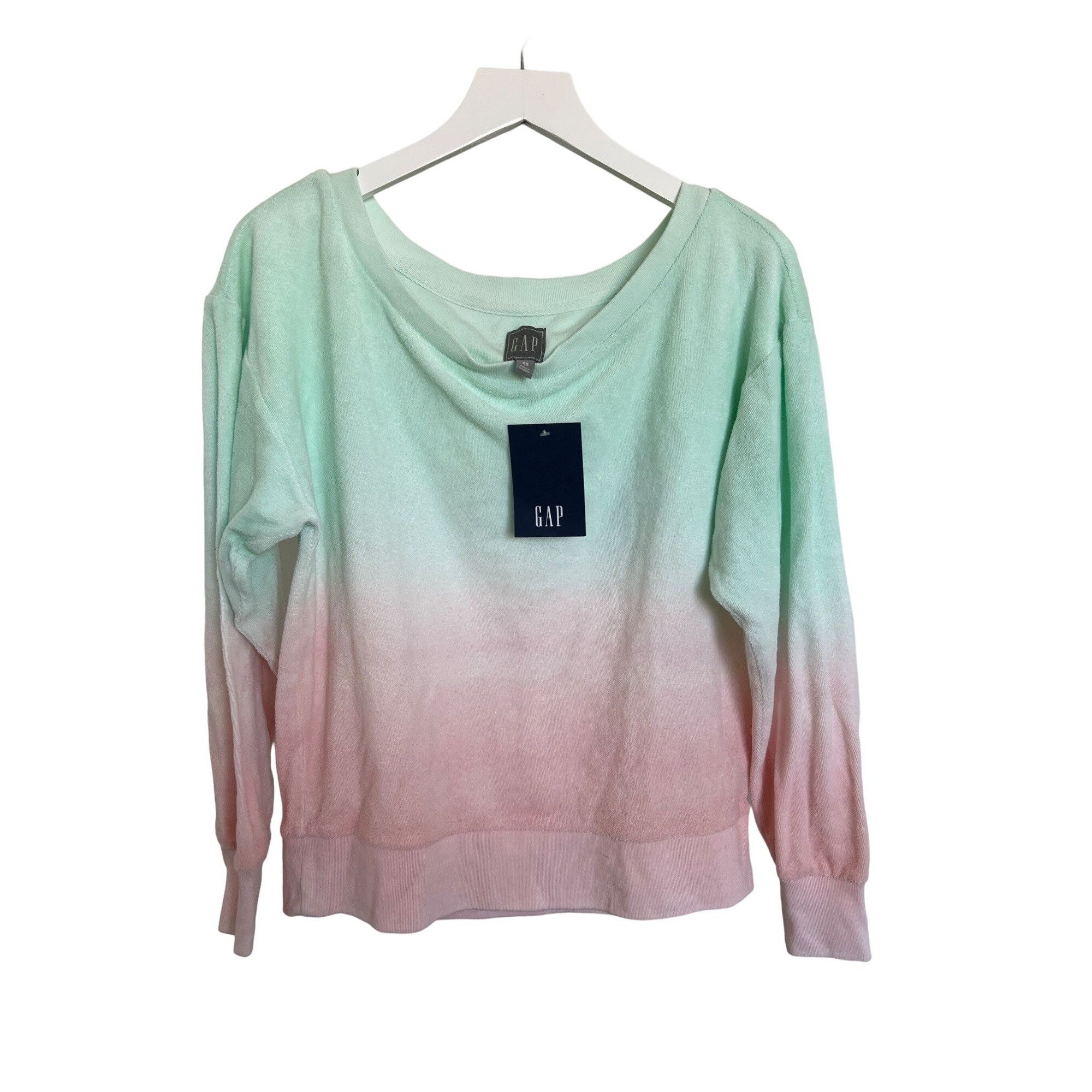 Gap Gap Ombre Terry Soft Pullover Sweatshirt Pastel Mint Pink Gr Size XS / US 0-2 / IT 36-38 - 2 Thumbnail