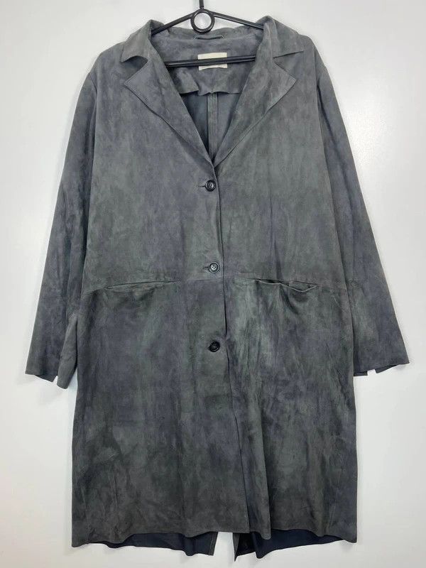Other Via Masini 80 Firenze Womens Suede Leather Coat Grey Size L Size L / US 10 / IT 46 - 1 Thumbnail