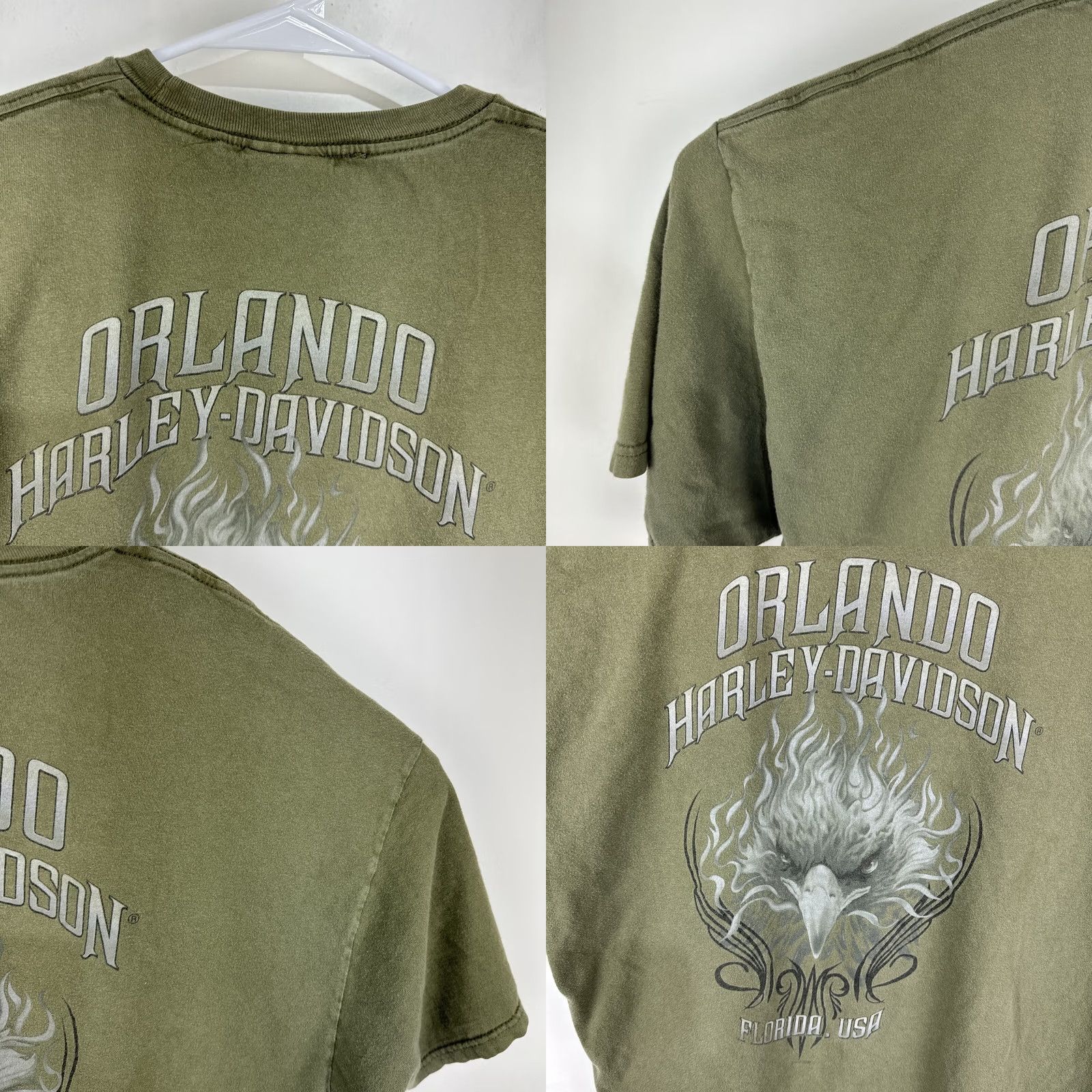 Harley Davidson VINTAGE Harley Davidson Orlando Florida T-Shirt XL Green Tribal Eagle Y2K Size US XL / EU 56 / 4 - 9 Thumbnail