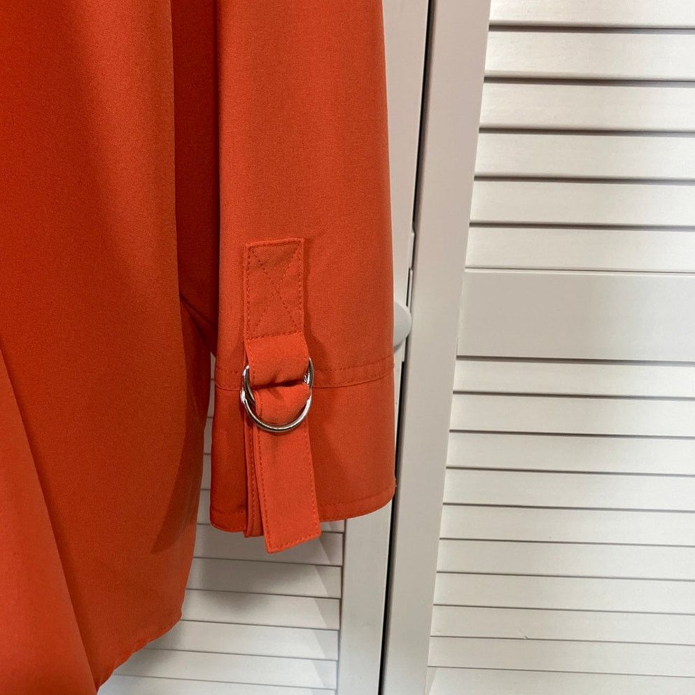 Other Dressbarn Orange Vintage Flowy Collared Tunic Blouse 22/24 Size 3XL / US 20-22 - 3 Thumbnail