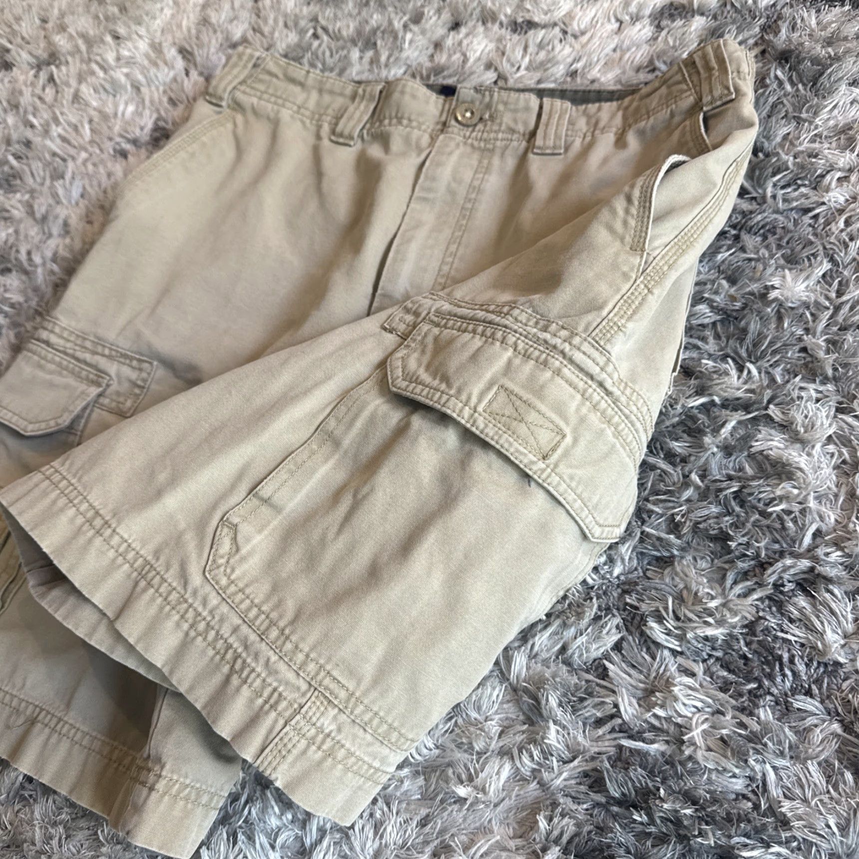 Izod VINTAGE Izod Men's Cargo Shorts 32 Tan Beige Multi Pocket Hip Hop Casual 00's Y2K Pockets Mens Size US 32 / EU 48 - 3 Thumbnail