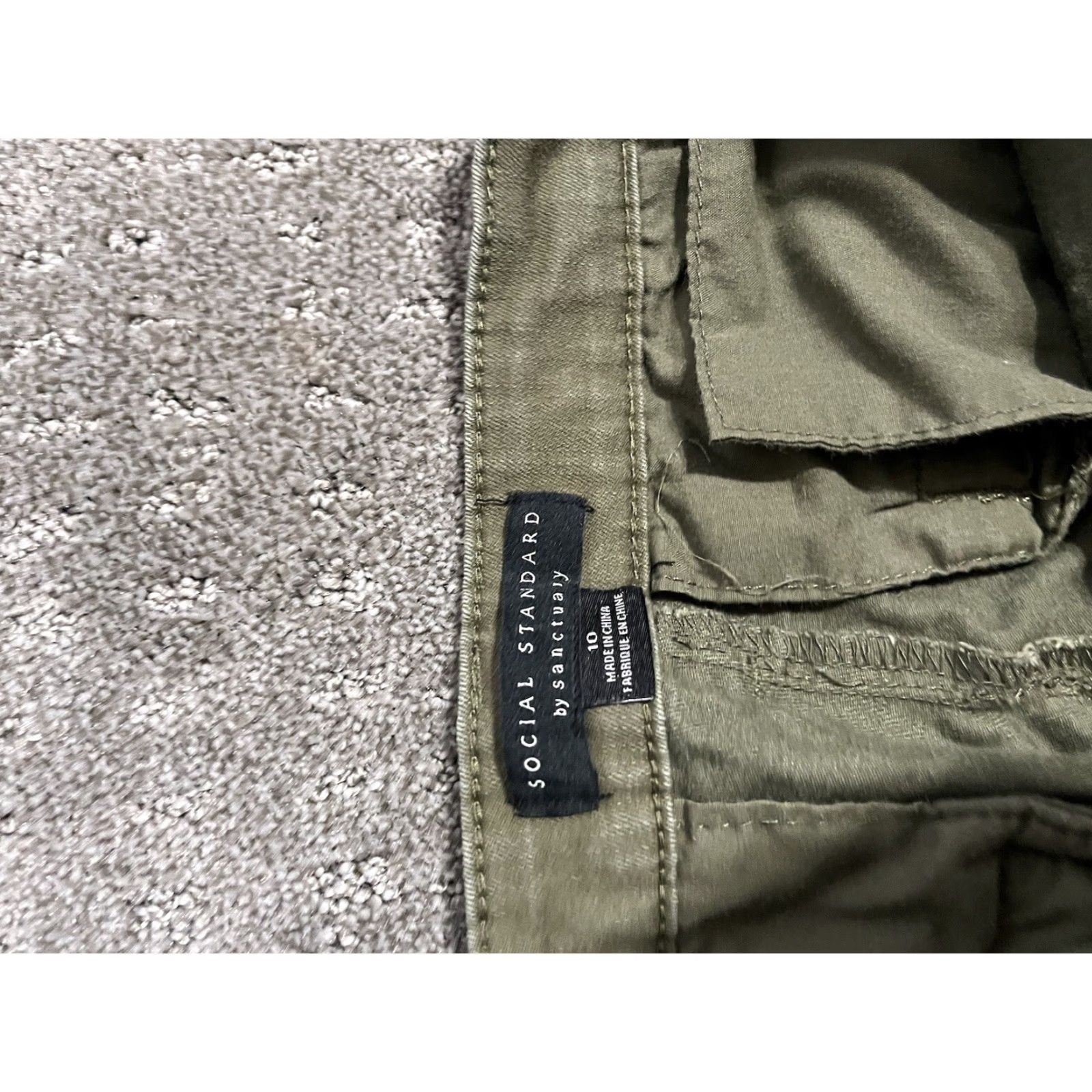 Sanctuary SOCIAL STANDARD Sanctuary Womens Scout Poplin Army Pant 10 Olive Green Crop Pants Casual Womens Size 32" / US 10 / IT 46 - 5 Thumbnail