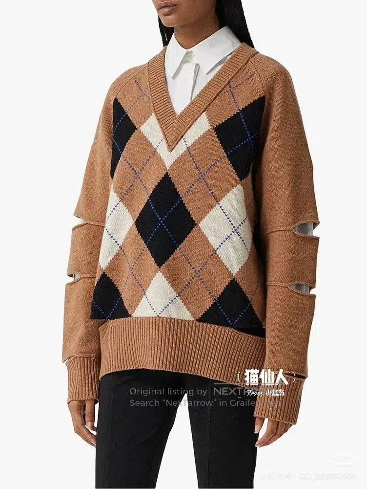 Burberry Burberry Diamond Patterned Knit Sweater. Size US XXS / EU 40 - 2 Thumbnail