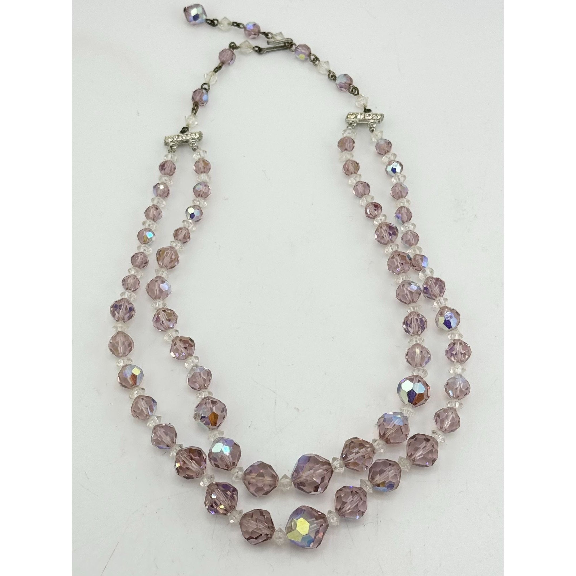 Vintage Vintage purple crystal beaded double strand necklace Size ONE SIZE - 2 Thumbnail