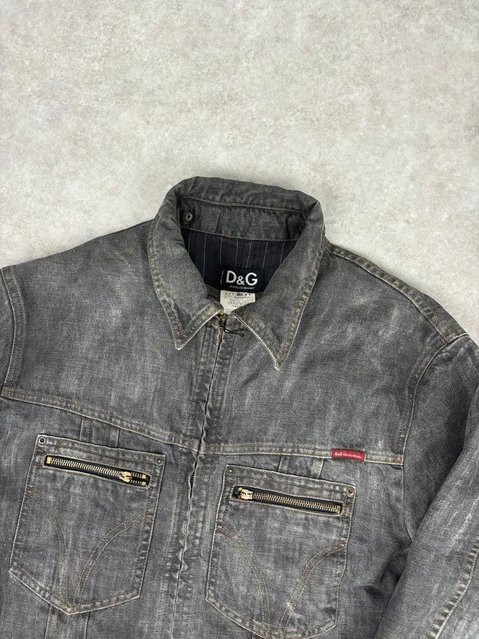Dolce & Gabbana AW2003 Dolce & Gabbana Grey Eroded Denim Jacket Size US XL / EU 56 / 4 - 4 Thumbnail