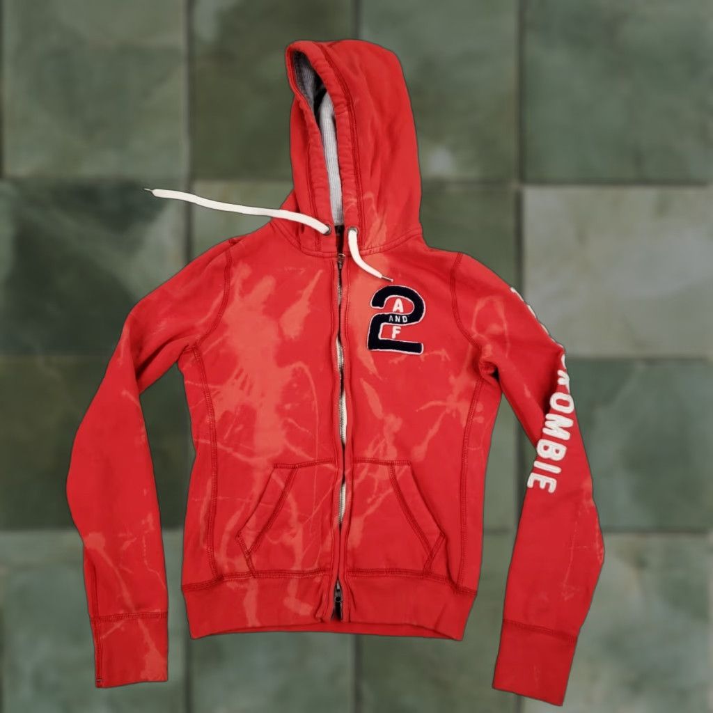 Abercrombie & Fitch Abercrombie Fitch Hoodie Womens Medium Red Hooded Full Zip Pockets Casual Size M / US 6-8 / IT 42-44 - 1 Thumbnail