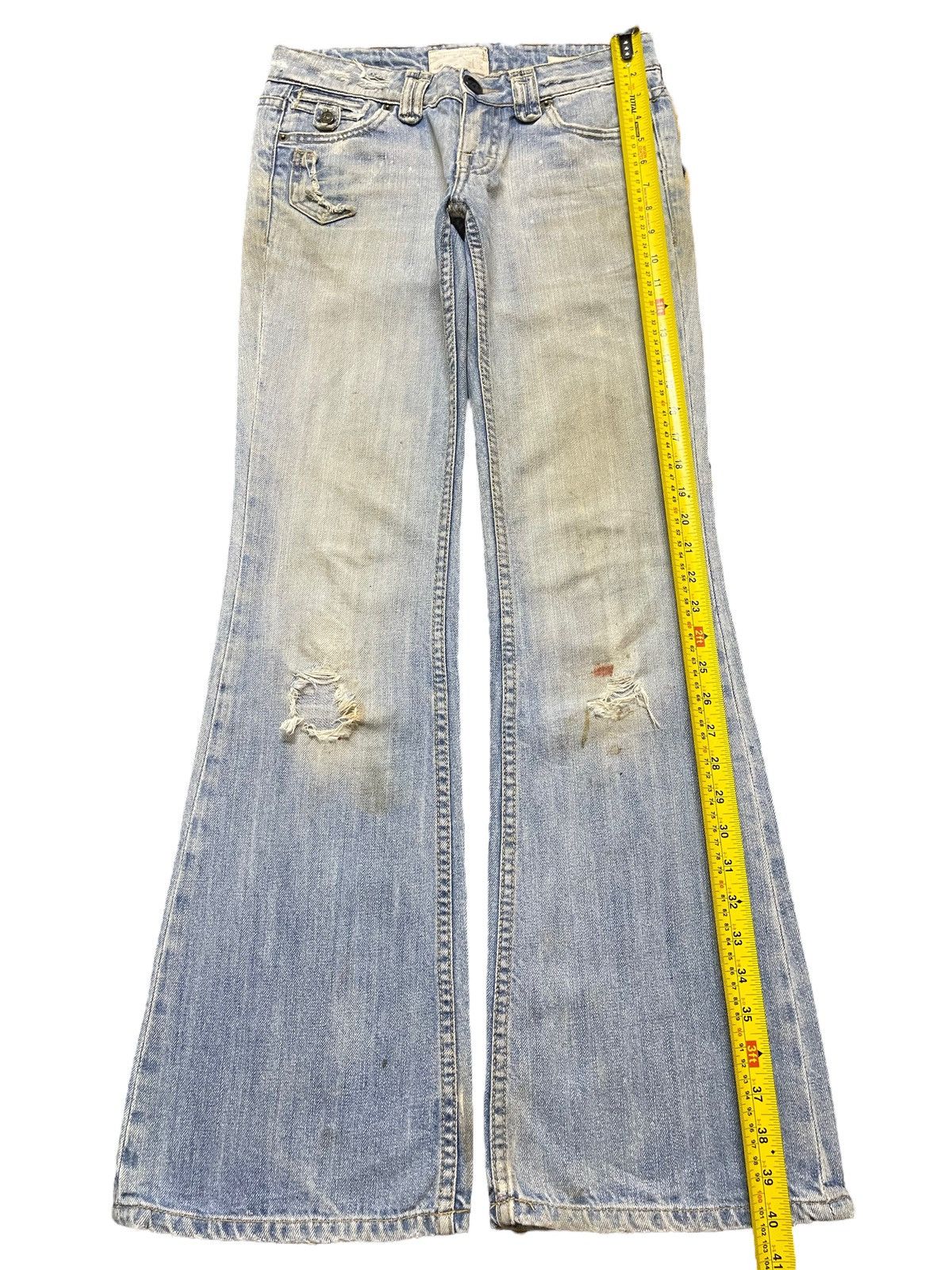 Taverniti Vintage Taverniti Blue Mud Wash Distress Style Flared Jeans Size US 29 - 13 Thumbnail