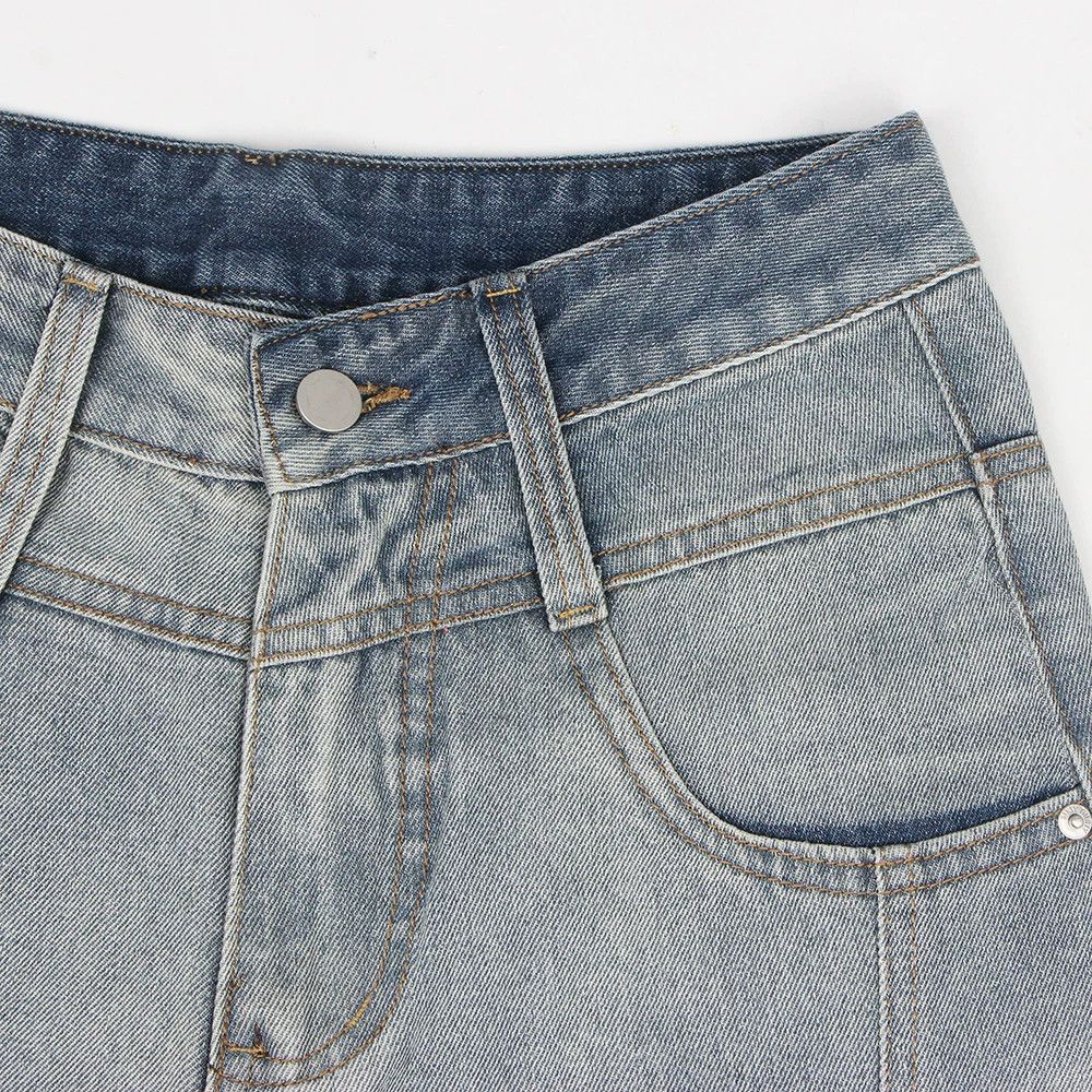 Japanese Brand × Vintage Loose wide-leg stitching washed tie-dye gradient jeans Size US 32 / EU 48 - 4 Thumbnail