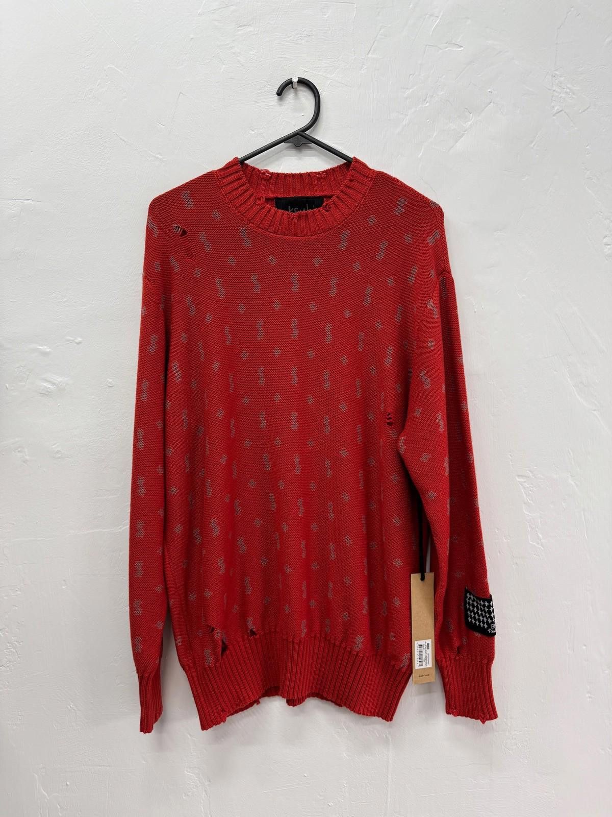 Ksubi new Ksubi mens knit crew jumper all star torch red medium m Size US M / EU 48-50 / 2 - 1 Thumbnail