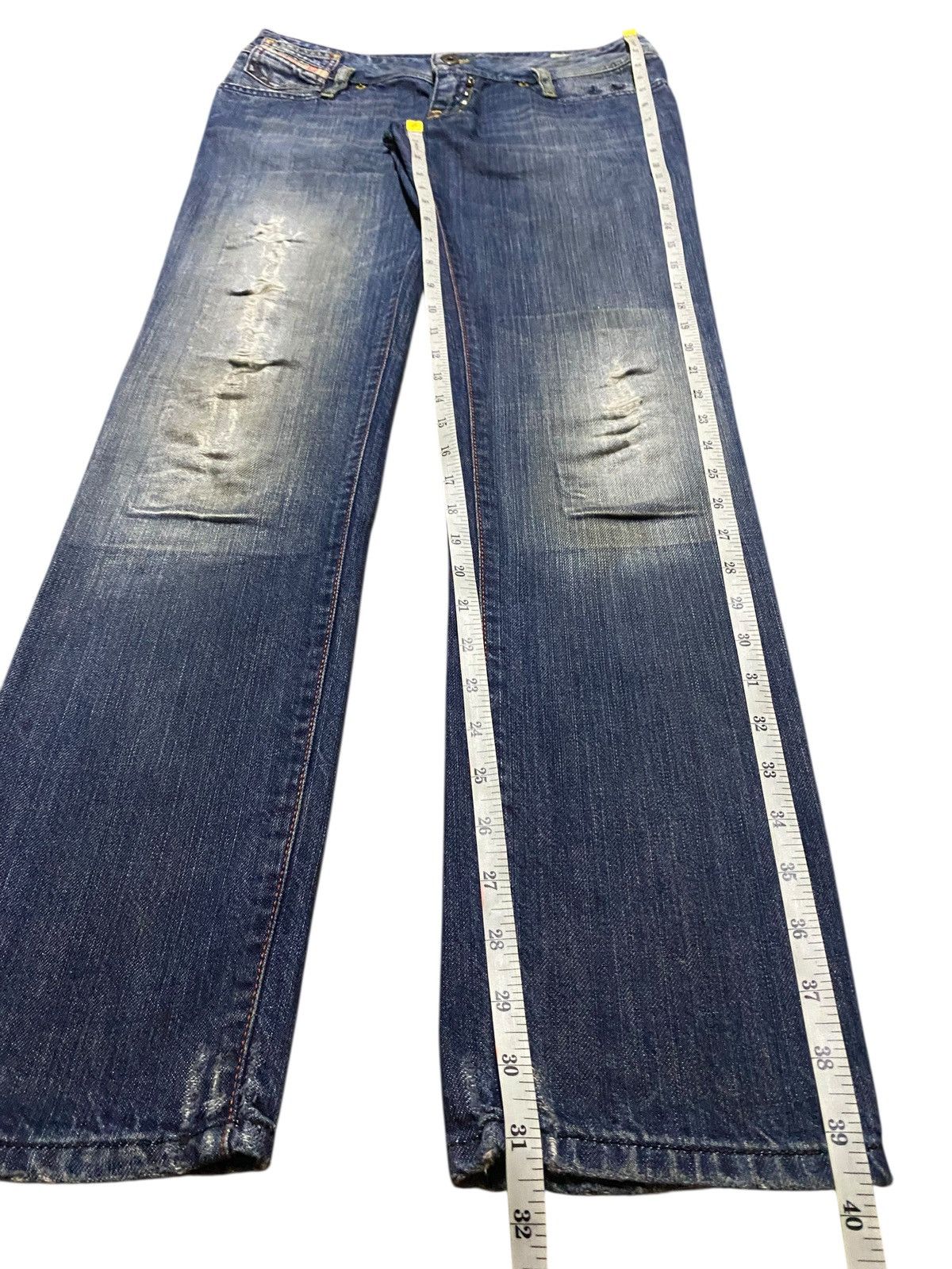 Diesel Black Gold Vintage Diesel Matic Wash Rhinestone Punk Style Skinny Jeans Size 31" - 16 Thumbnail