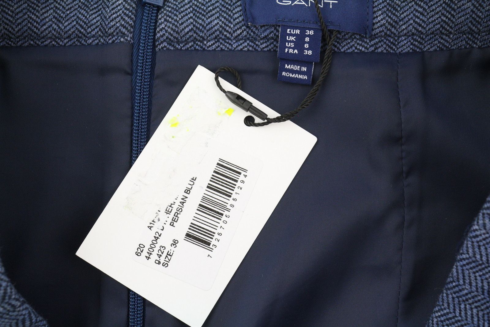 Gant EU36 Blue Herringbone Zip Fly Pencil Skirt 85177 Size 28" / US 6 / IT 42 - 6 Thumbnail