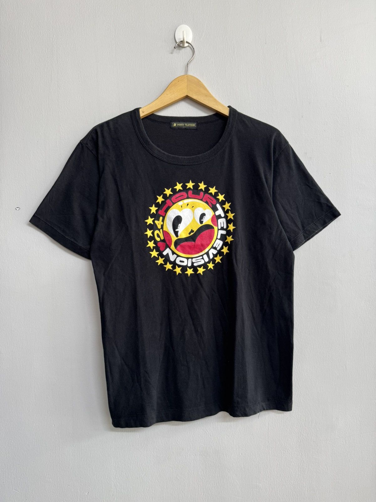 Japanese Brand VINTAGE 24 HOUR TELEVISION MOON EYE MOTIF BLACK T SHIRT Size US L / EU 52-54 / 3 - 1 Thumbnail