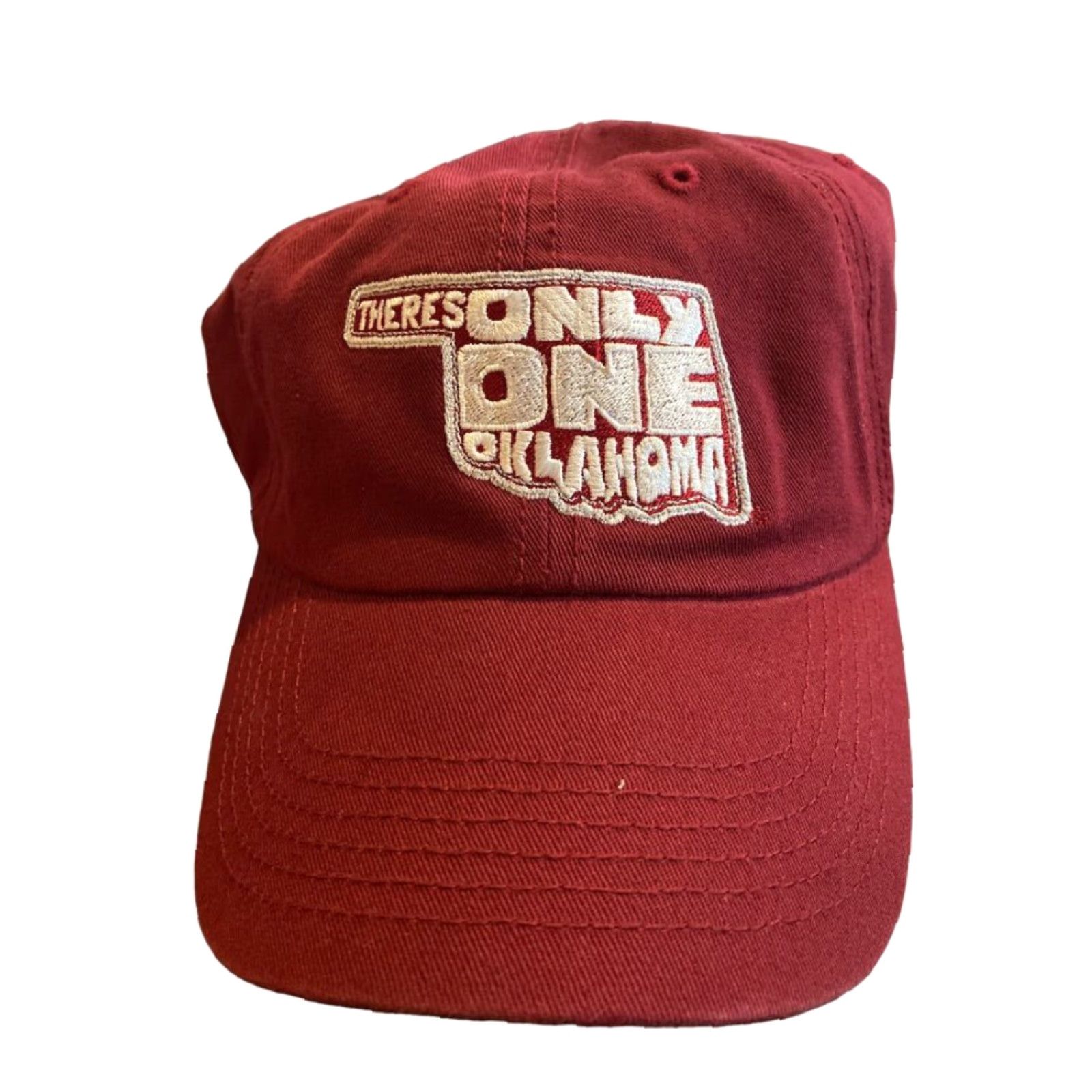 Top Of The World Top of the World Oklahoma Sooners Adjustable Hat There's only one Oklahoma State Map Red Baseball Cap Mens Adjustable Canvas Cotton College Size ONE SIZE - 3 Thumbnail