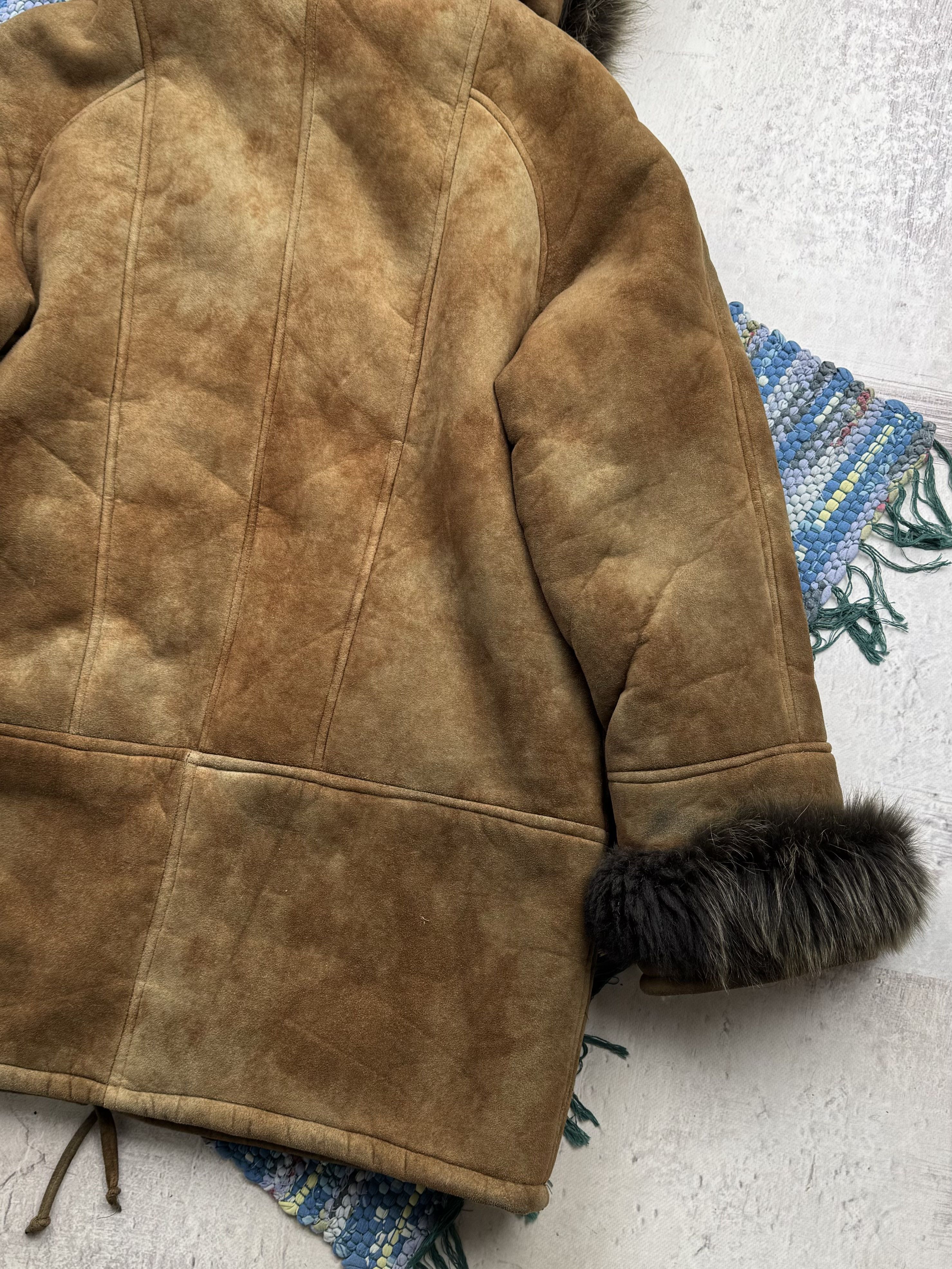 Vintage Vintage Faded Hooded Faux Sheepskin Coat A251(549) Size M / US 6-8 / IT 42-44 - 11 Thumbnail