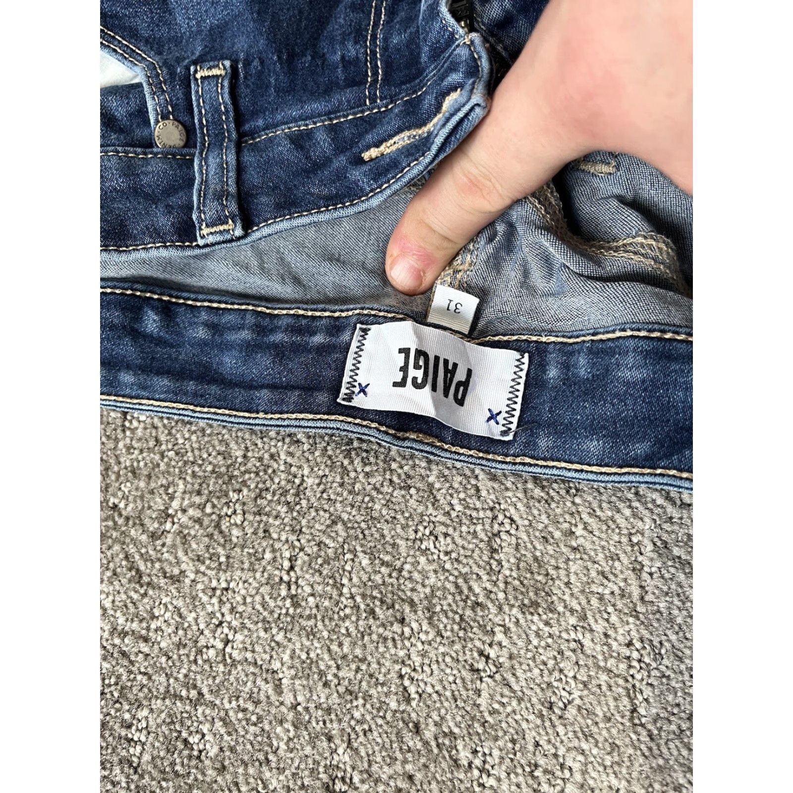Paige Paige Jeans Women Ankle Sz 31 Distress Blue Dash Wash Size 24" / US 00 / IT 34 - 5 Thumbnail