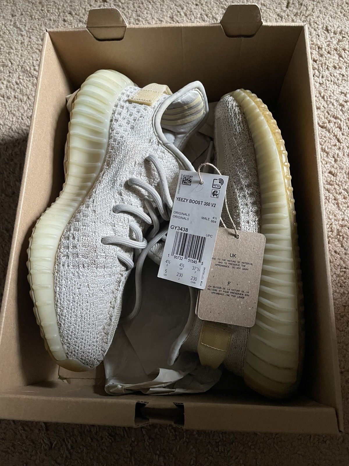 Yeezy Adidas Yeezy Boost 350 V2 'Light' size 6.5-7 women’s. Size US 7 / IT 37 - 6 Thumbnail