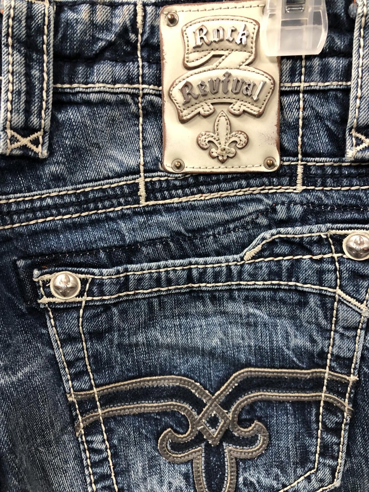 Rock Revival Rock Revival Distressed Jeans - Trendy Casual Style Size 33" - 6 Thumbnail