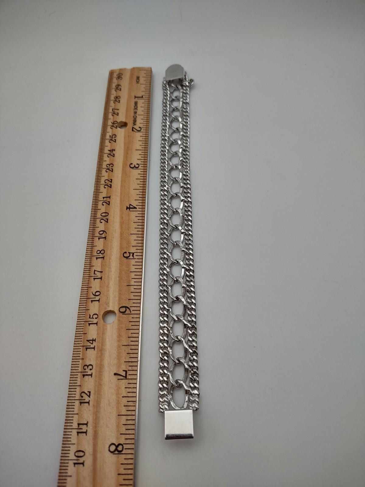 Other AJC Co Sterling Silver Wide Multi Link Chain Bracelet Size ONE SIZE - 3 Thumbnail