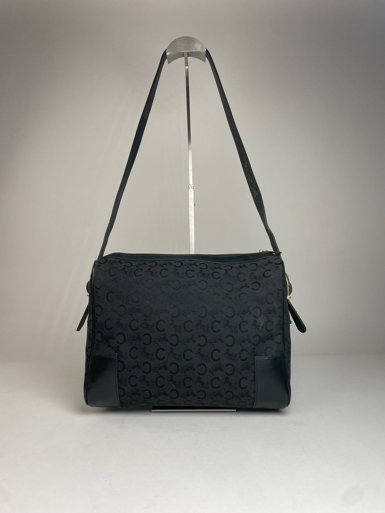Celine Vintage Macadam Monogram Leather Bag Black Size ONE SIZE - 1 Thumbnail