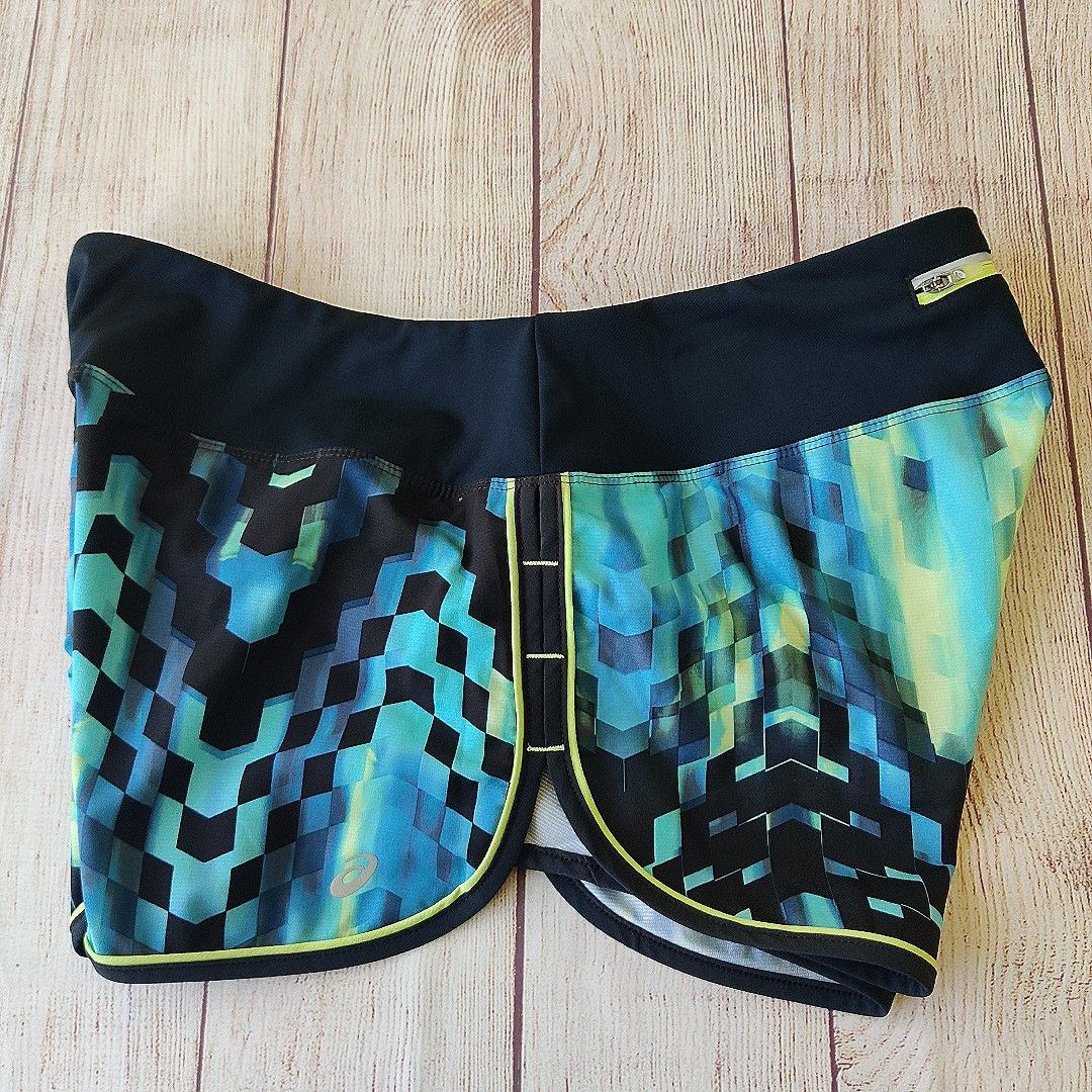 Asics Everysport Geometric Athletic Running Shorts with Brief L Size 34" / US 12 / IT 48 - 3 Thumbnail