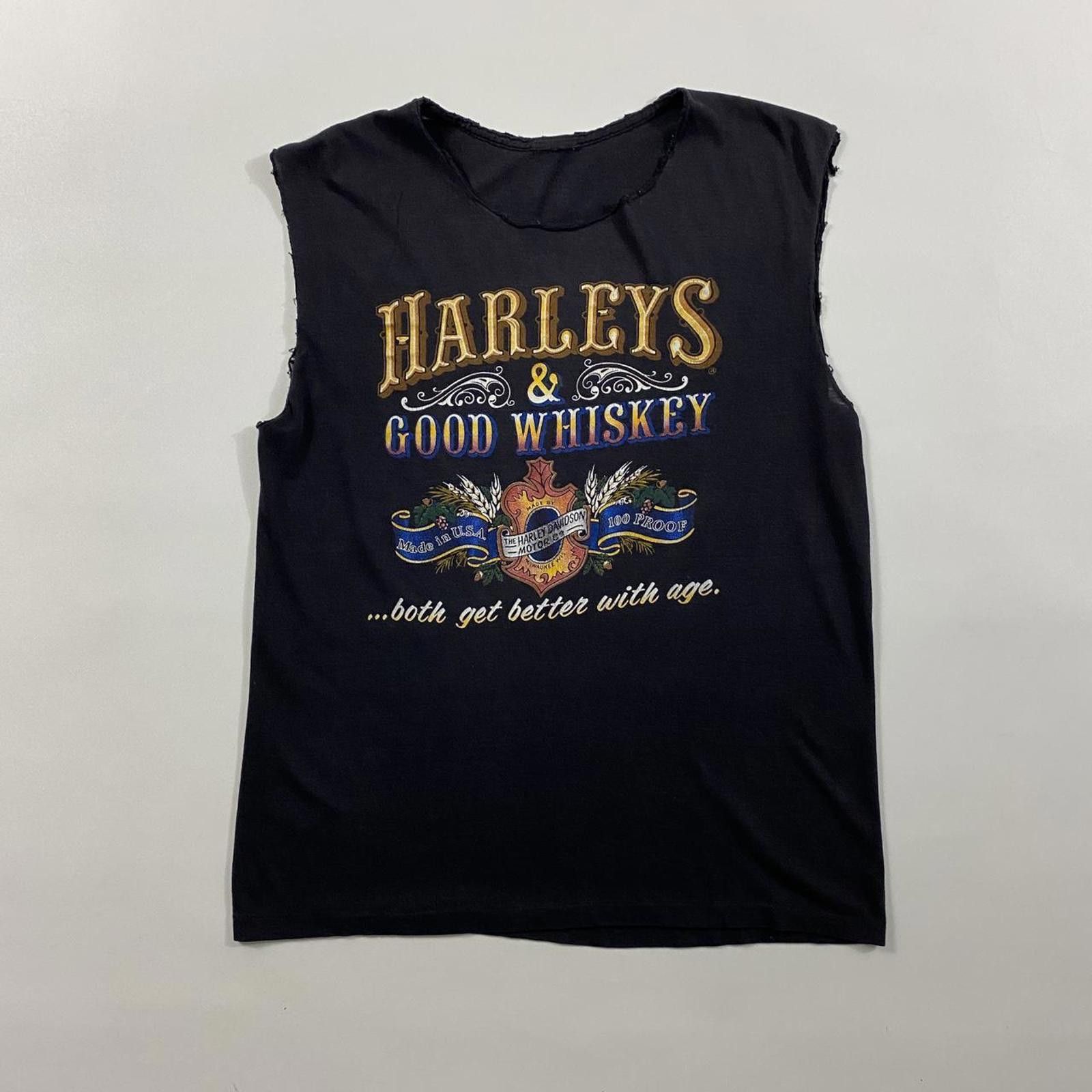 Harley Davidson Vintage 80s Harley Davidson Cut Sleeveless Shirt Size US L / EU 52-54 / 3 - 1 Thumbnail