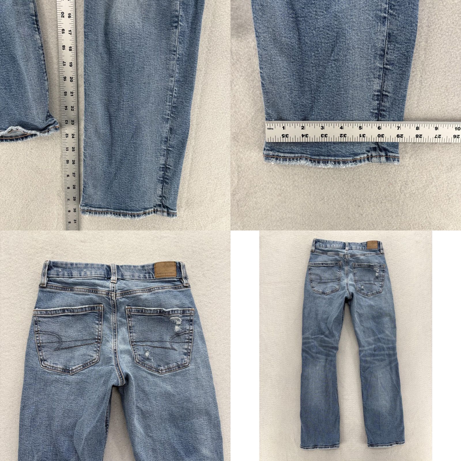 American Eagle Outfitters American Eagle Outfitters Jeans Womens 2 Blue Medium Wash Distressed Stretch Straight 5-Pocket Denim Mid Rise Zip 30in Inseam Size 26" / US 2 / IT 38 - 8 Thumbnail