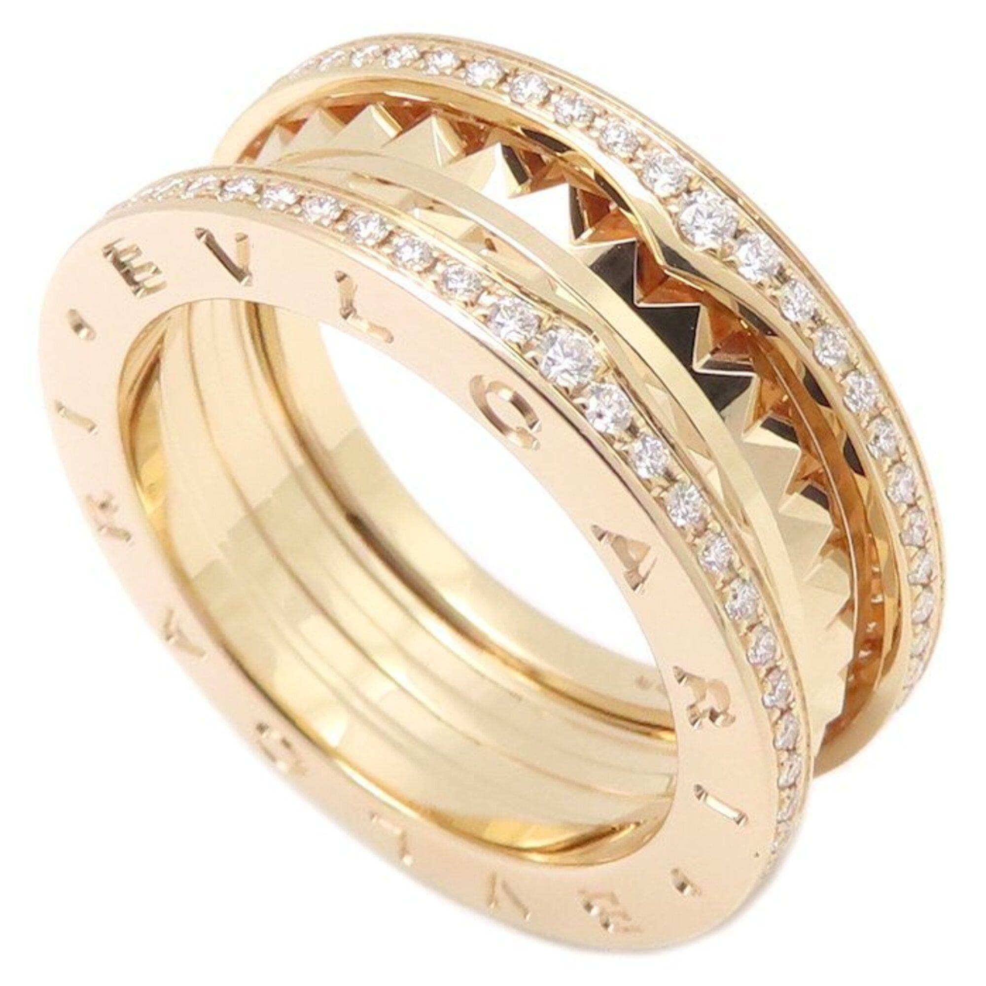 Bvlgari BVLGARI B.zero1 Rock Ring, 2-band, Diamond, Size #57, 360246, 18K Pink Gold, Women's, 360246 295534 Size ONE SIZE - 1 Thumbnail