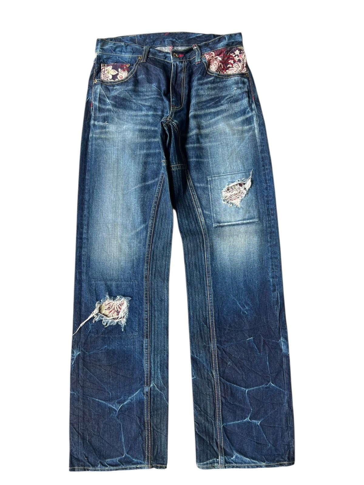 Eternal ETERNAL Japan Distressed Aging Mud Hybrid Denim Loose Jeans Size US 32 / EU 48 - 1 Thumbnail