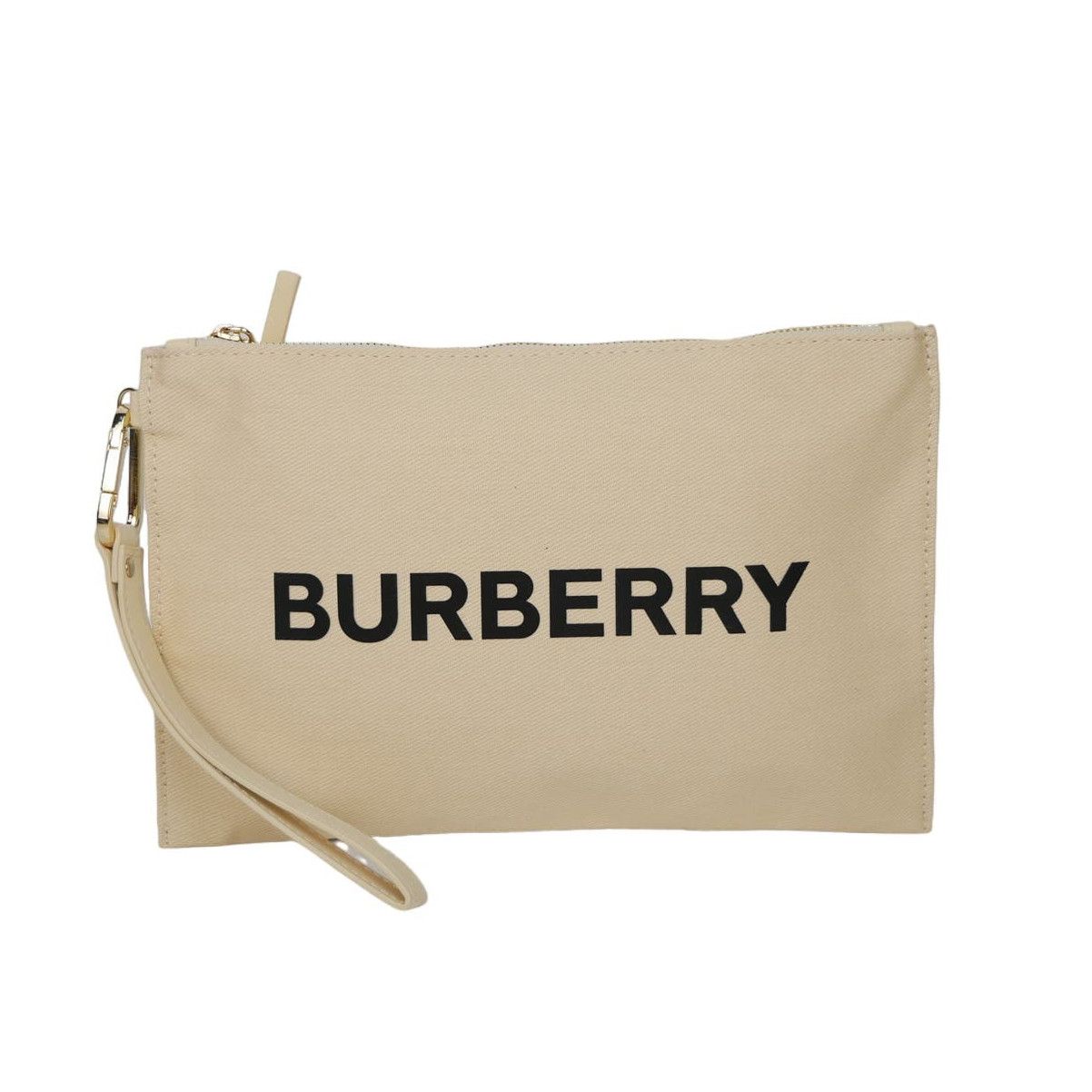 image of Burberry Wristlet Slim Pouch in Beige, Men's