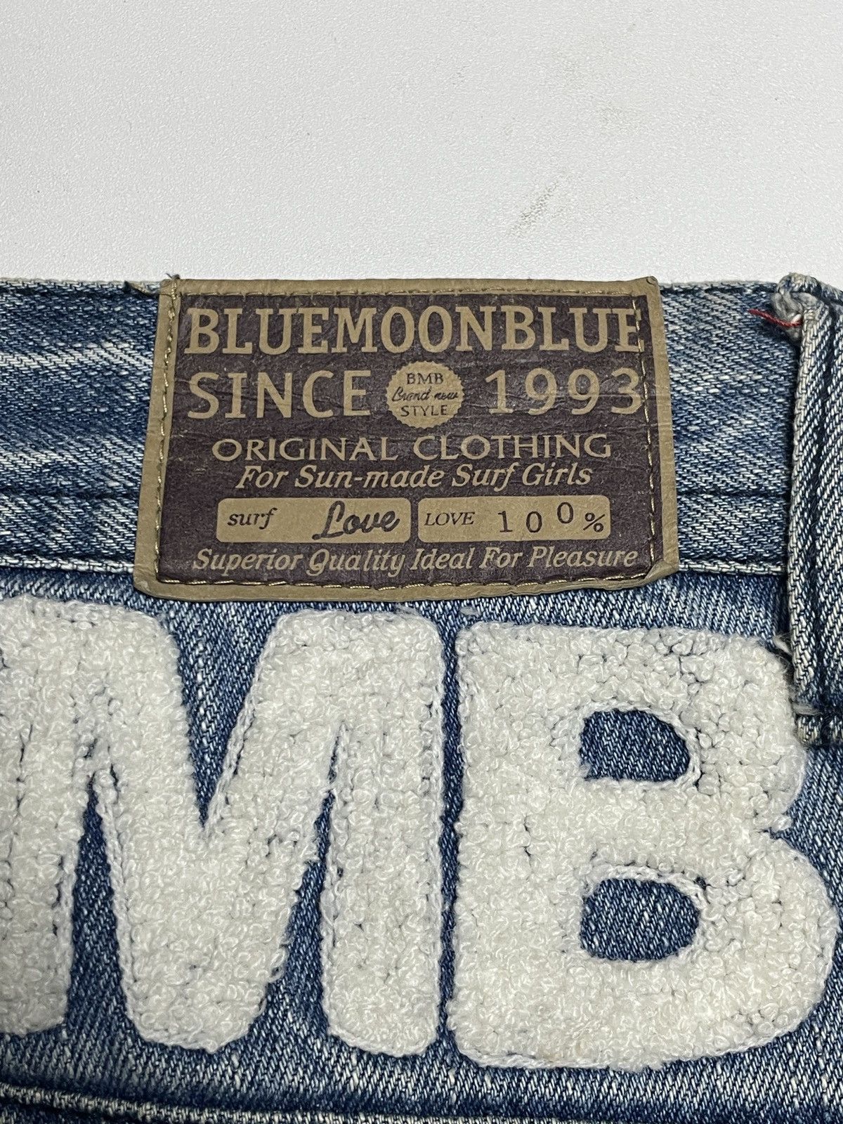 Angel Blue 2000’s Blue Moon Blue - Distressed Lowrise Patch Denim Pants Size US 26 / EU 42 - 15 Thumbnail