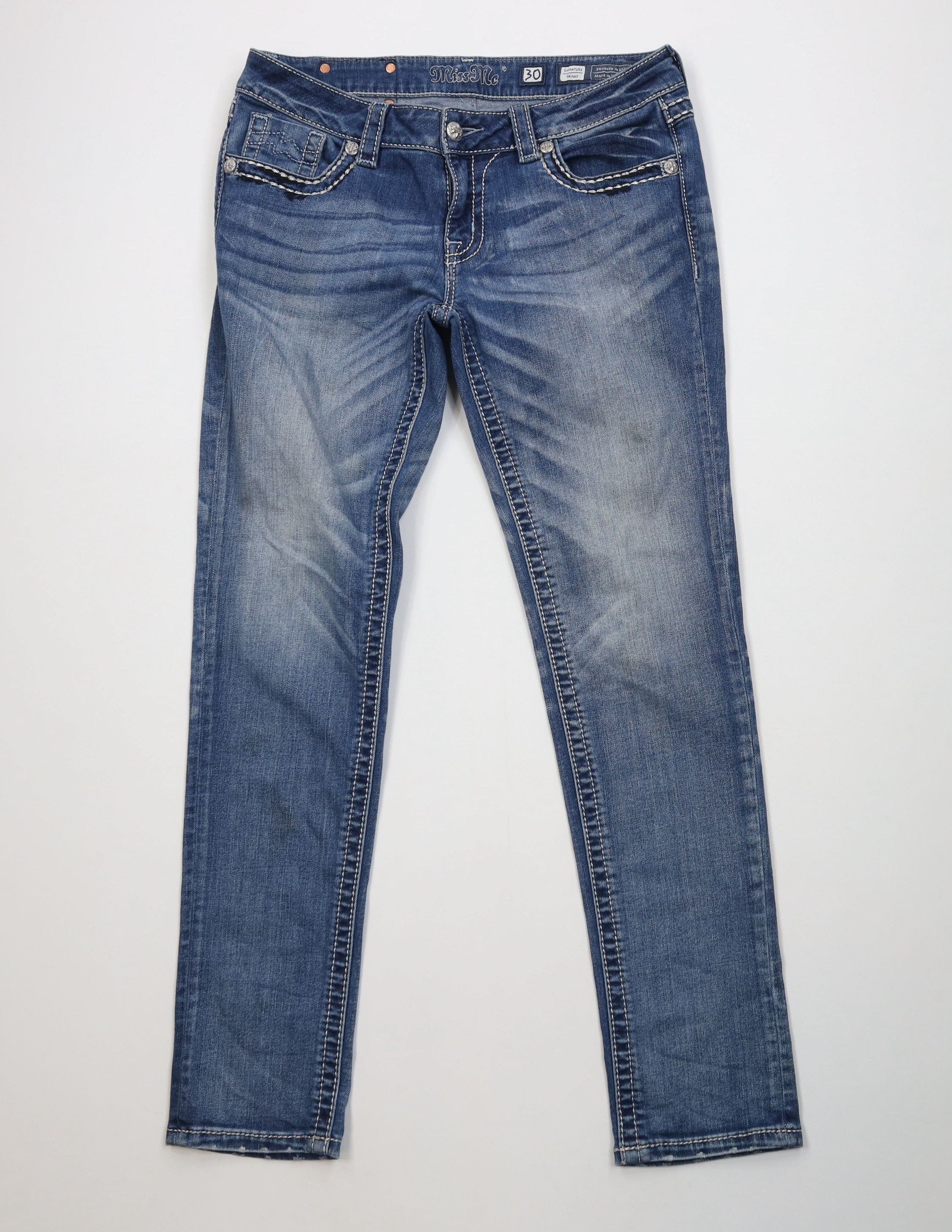 Miss Me Miss Me Stitch Signature Skinny Leg Denim Jeans Stretch Size 30" / US 8 / IT 44 - 1 Thumbnail
