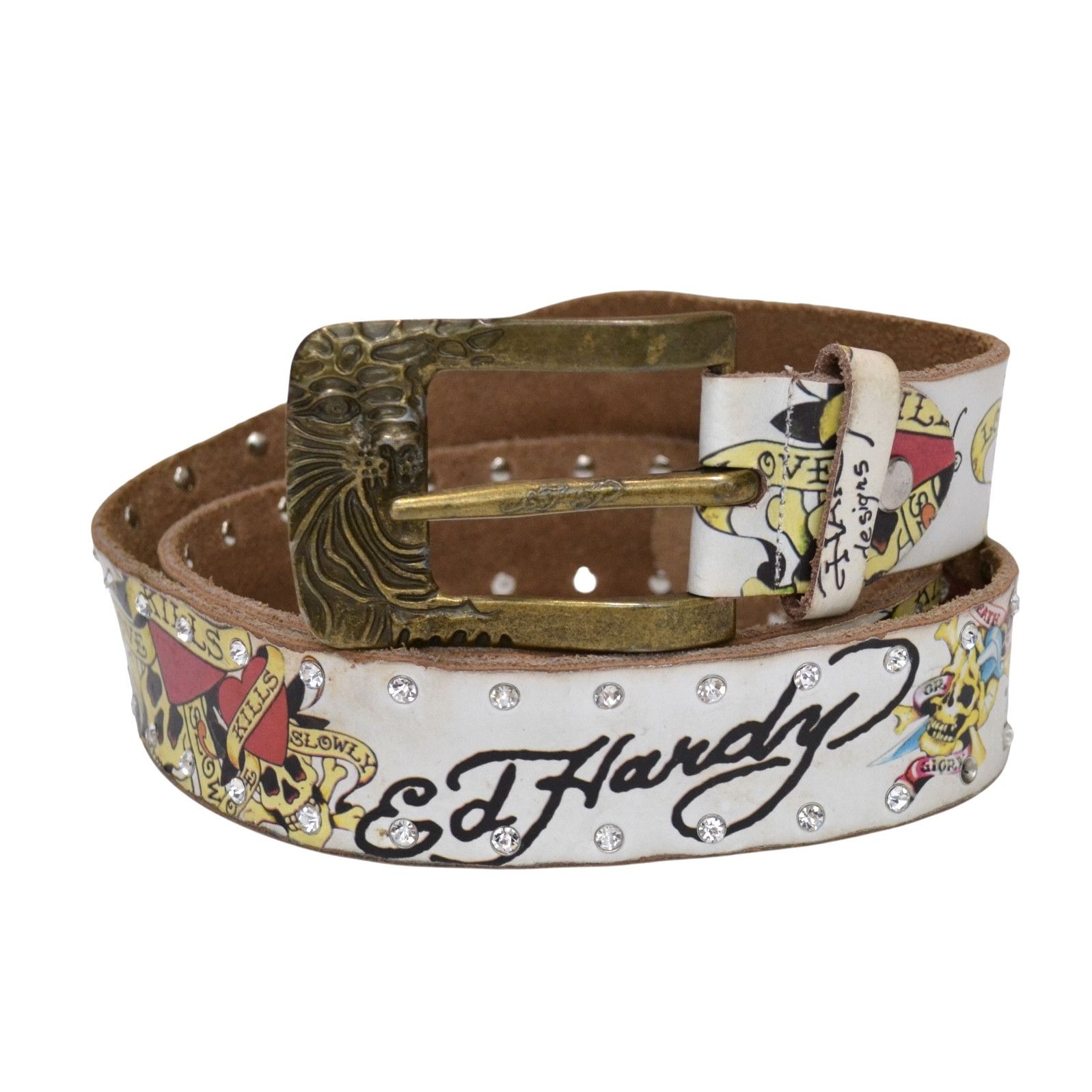 小物 archive edhardy belt scull buckle y2k Ed Hardy Archive Ed Hardy Y2K Designer Men's Skull Tattoo Buckle