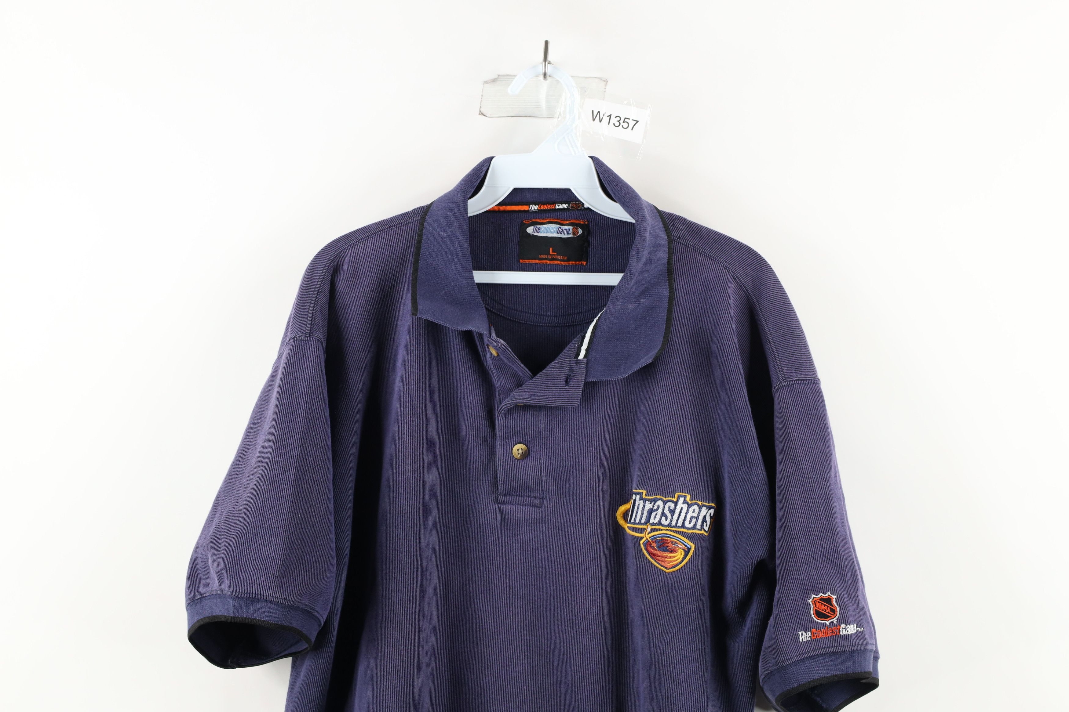 Vintage Vintage Spell Out Atlanta Thrashers Hockey Collared Polo Size US L / EU 52-54 / 3 - 2 Thumbnail