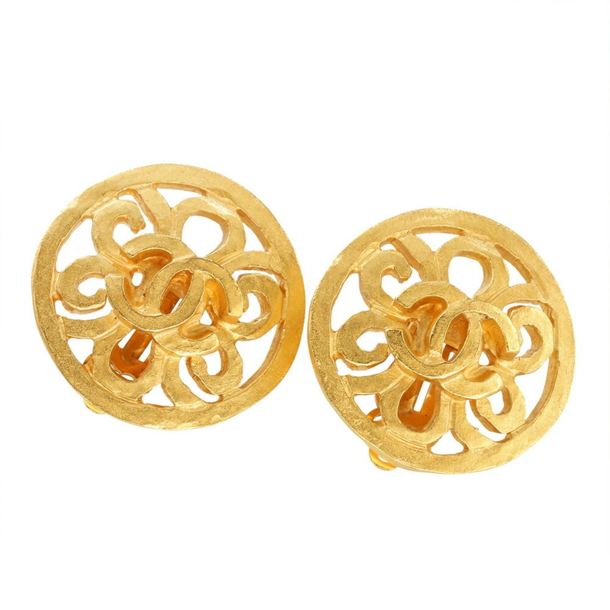 Chanel Chanel Coco Mark Earrings 95P Round CC Size ONE SIZE - 1 Thumbnail