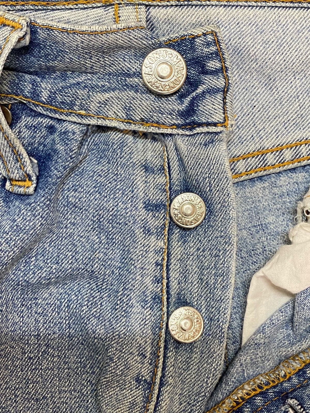 Mason's Vintage Masons by Silver Stone Faded Wash Distressed Jeans Size US 30 / EU 46 - 15 Thumbnail