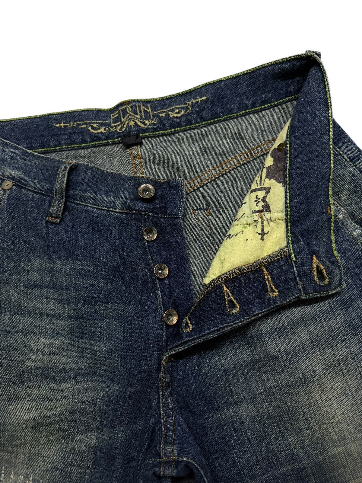 EDUN Vintage Edun Japanese Brand Y2K Distressed Denim Jeans | W30 Size US 30 / EU 46 - 8 Thumbnail
