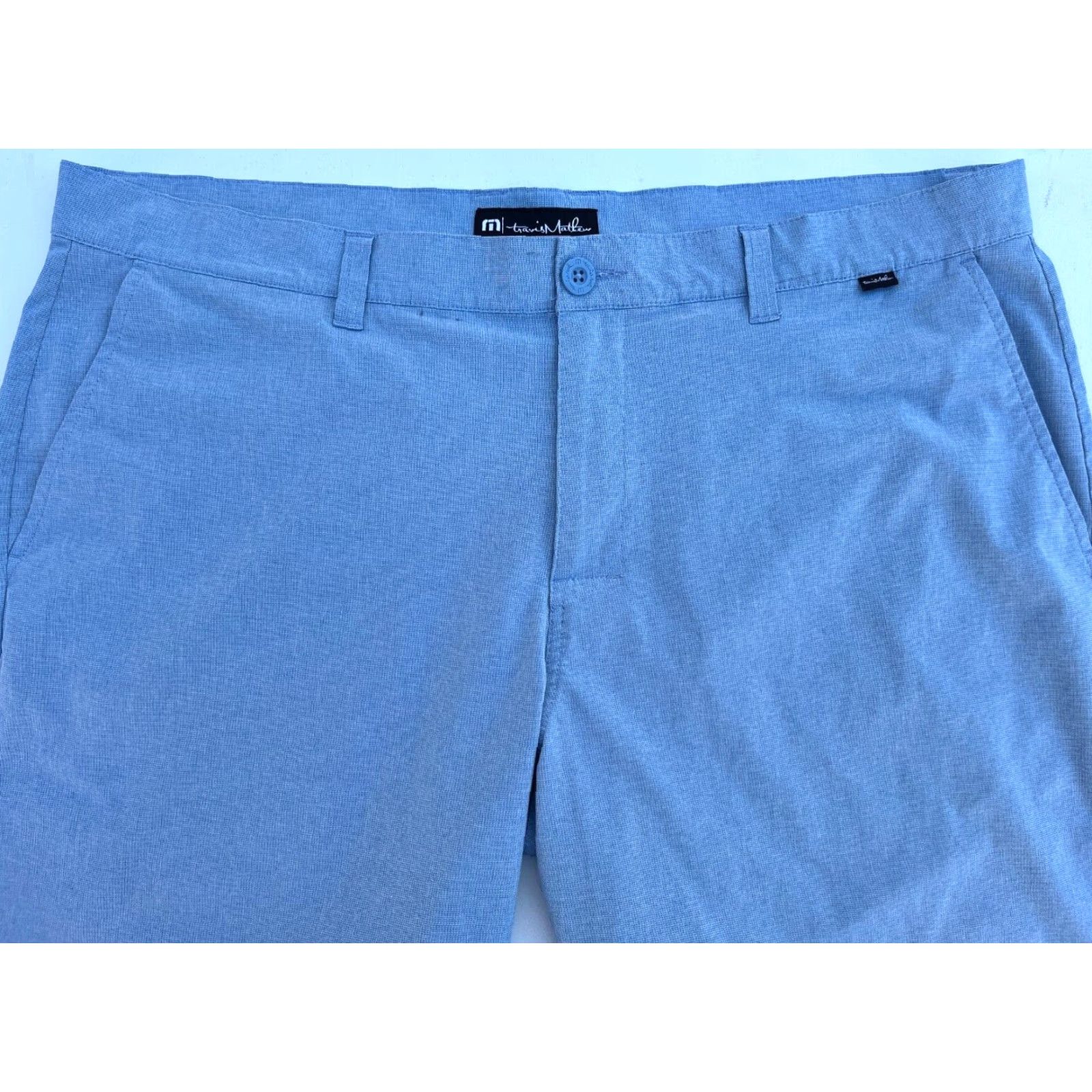 TravisMathew Travis Mathew Mens Shorts 40 Blue Flat Front Pockets Lightweight Regular Chino Outdoor Preppy Sports Size US 40 / EU 56 - 4 Thumbnail