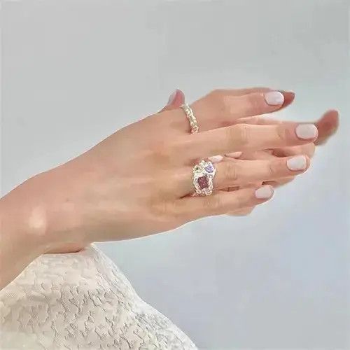Jewelry Colorful Moonstone Rings Size ONE SIZE - 3 Thumbnail
