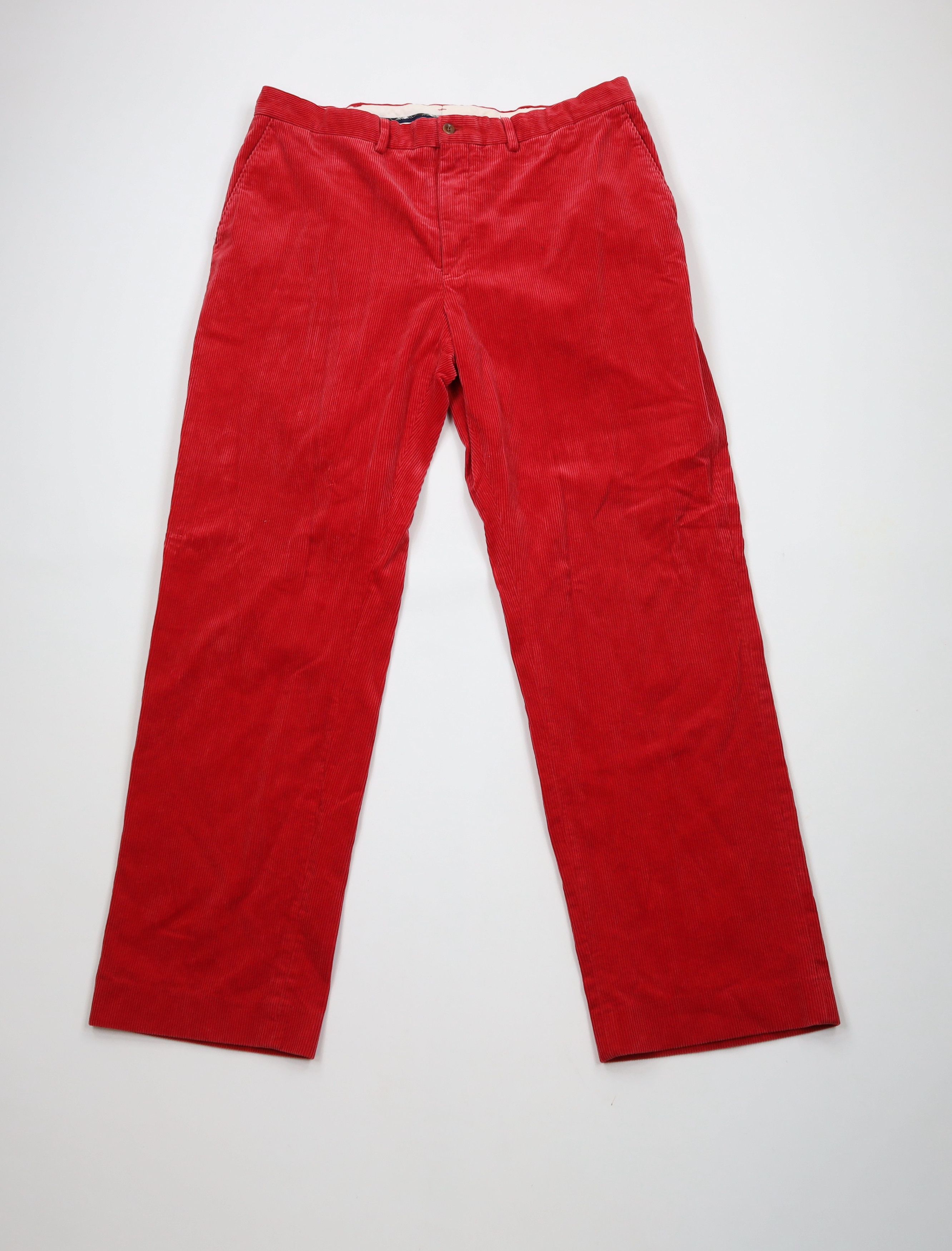 Ralph Lauren × Vintage Vintage 90s Ralph Lauren Wide Leg Corduroy Chino Pants Red Size US 36 / EU 52 - 1 Thumbnail