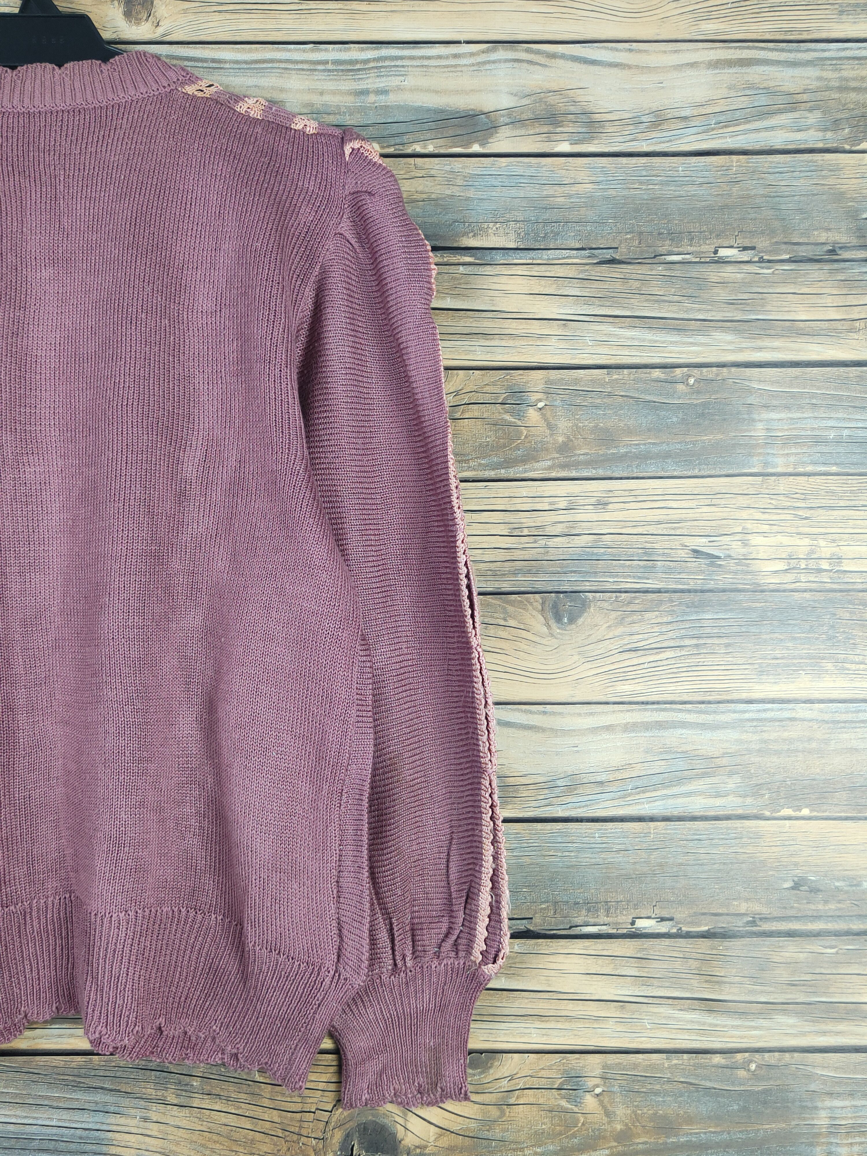 Aran Isles Knitwear Japan vintage Pink Knitwear Cardigan #W1094 Size L / US 10 / IT 46 - 9 Thumbnail